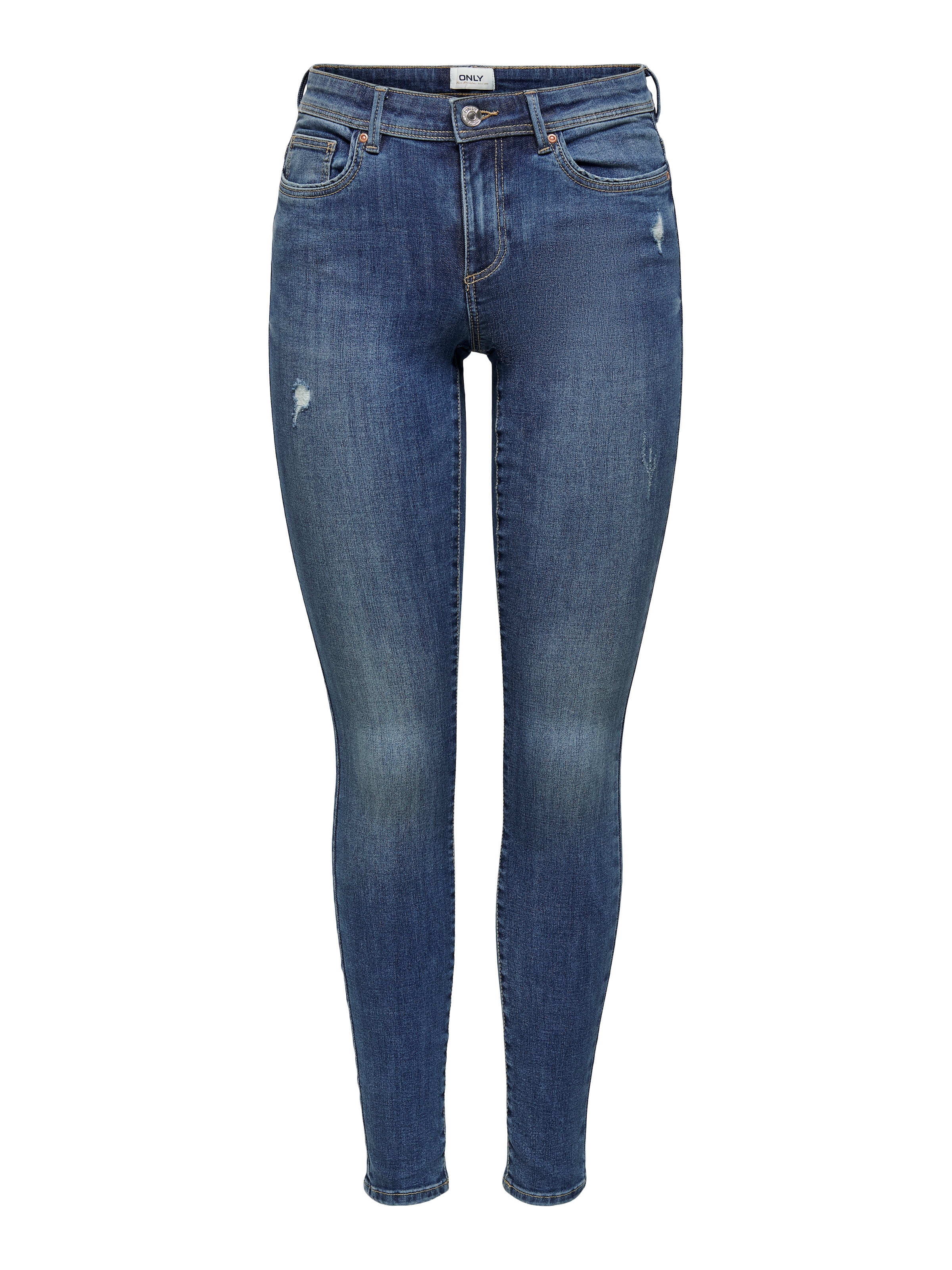 ONLY Skinny-fit-Jeans »ONLWAUW – Skinny-Jeans mit Destroyed-Effekt und Stretch« skinny fit, modisch, Denim, Baumwollmischung