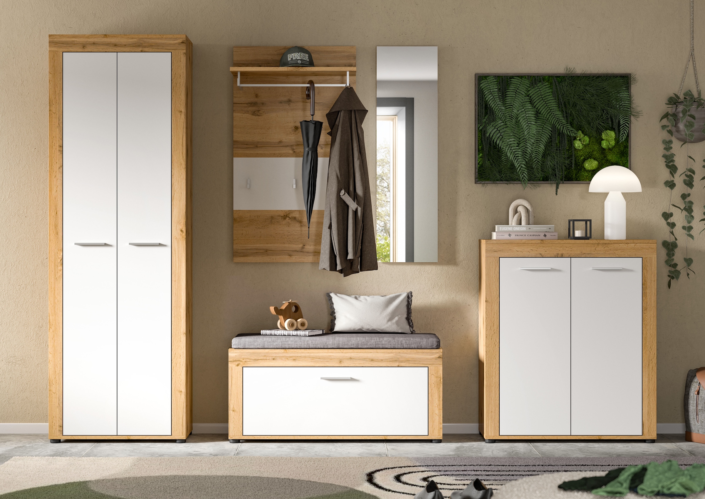 INOSIGN Garderoben-Set »Aosta«, (Set, 6 St.), Aosta, Höhe 191 cm, Garderobenset, Flur, Diele