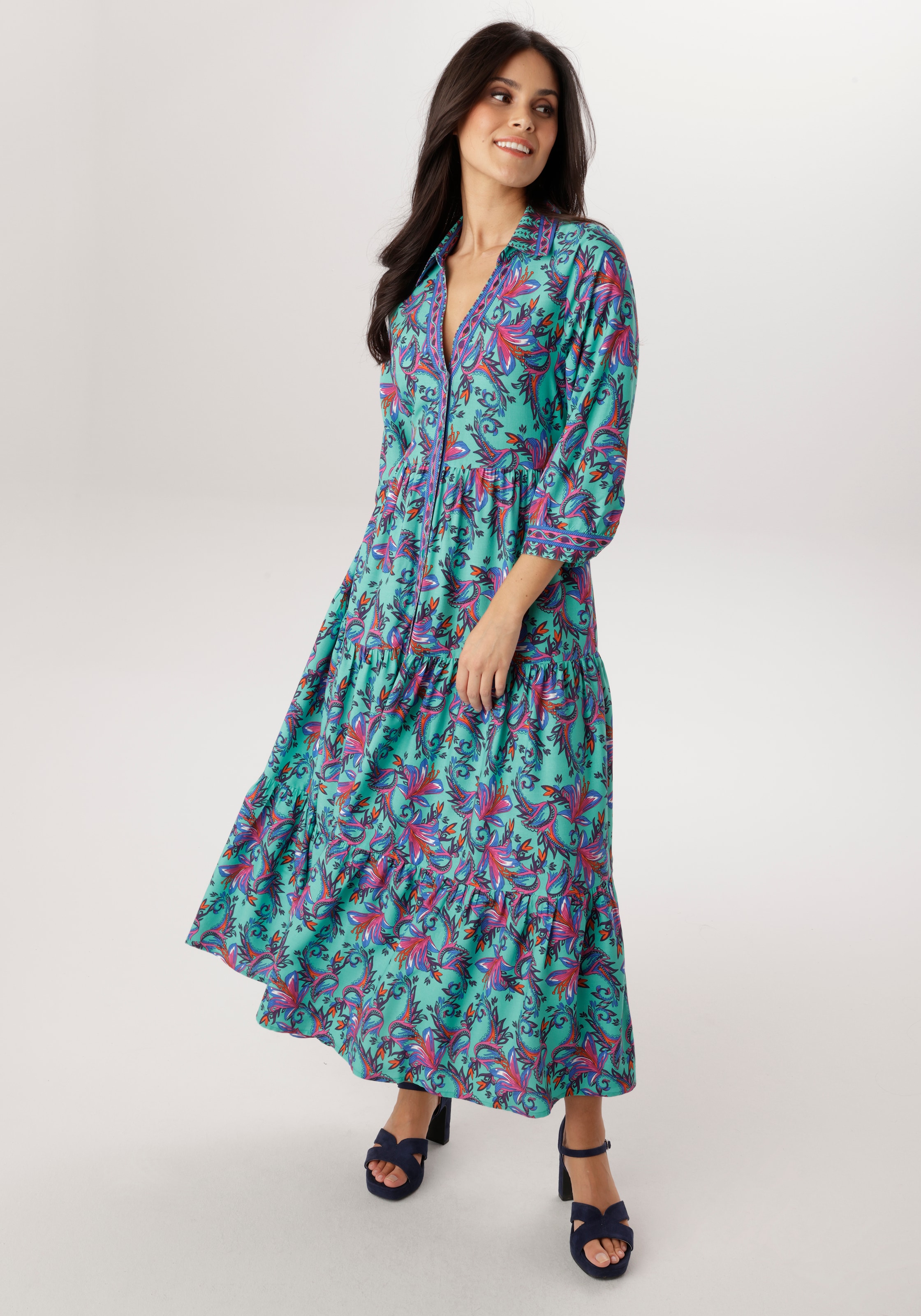Image of Aniston SELECTED Maxikleid in fantasievoller Ranken- und Blütendruck - NEUE KOLLEKTION