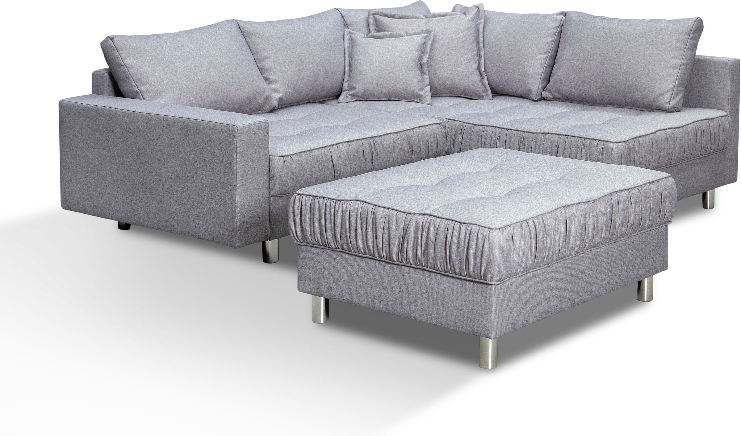 COLLECTION AB Ecksofa »Cannes L-Form«, mit Hocker, inkl. Schlaffunktion