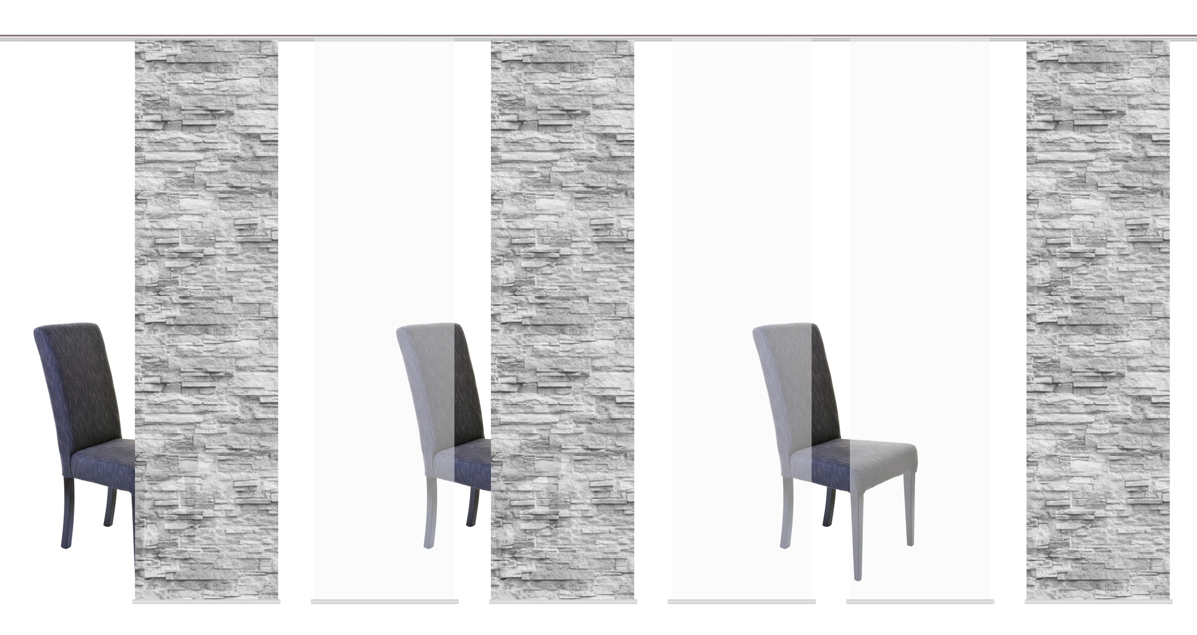 Image of HOME WOHNIDEEN Schiebegardine »WALLIS«, (6 St.), HxB: 245x60, inkl. Befestigungszubehör bei Ackermann Versand Schweiz