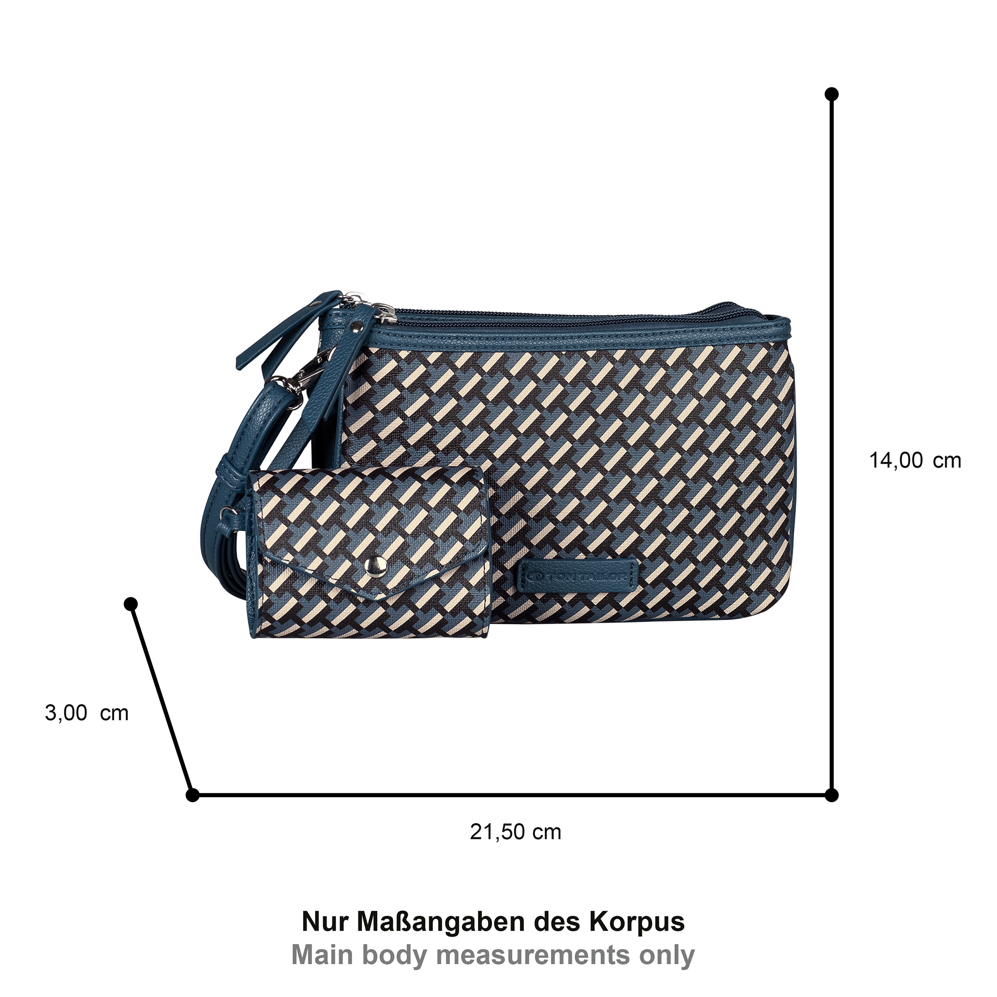 TOM TAILOR Sac à bandoulière »Xenia« avec imprimé géométrique "T" raffiné du logo sur le corps du sac