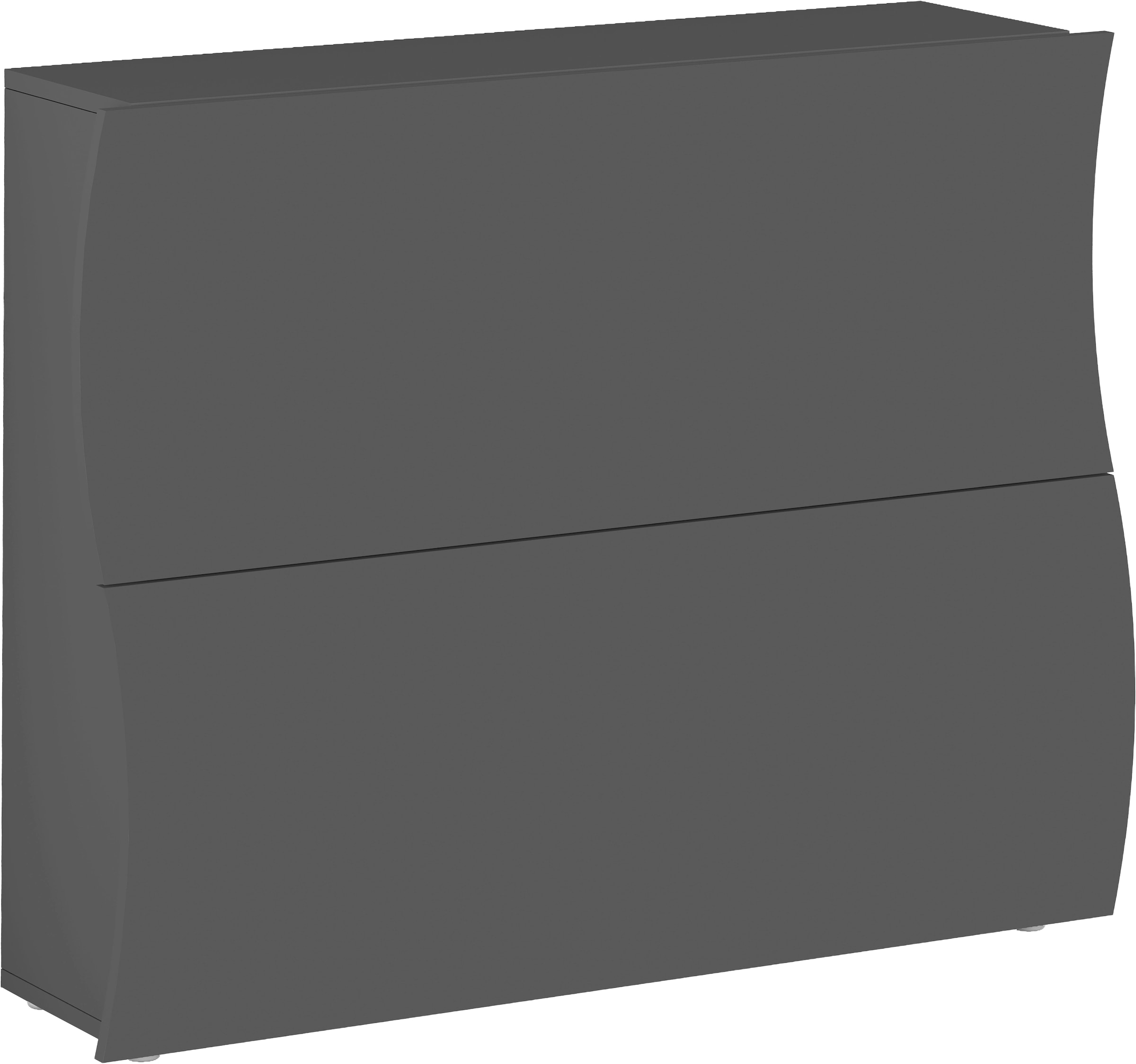 Image of Home affaire Schuhschrank "Onda Schuhkommode, Schuhschrank mit 2 Klappen, Made in Italy" Schmaler Schuhschrank, Anthrazit matt mit Platz für ca. 16 Paar Schuhe
