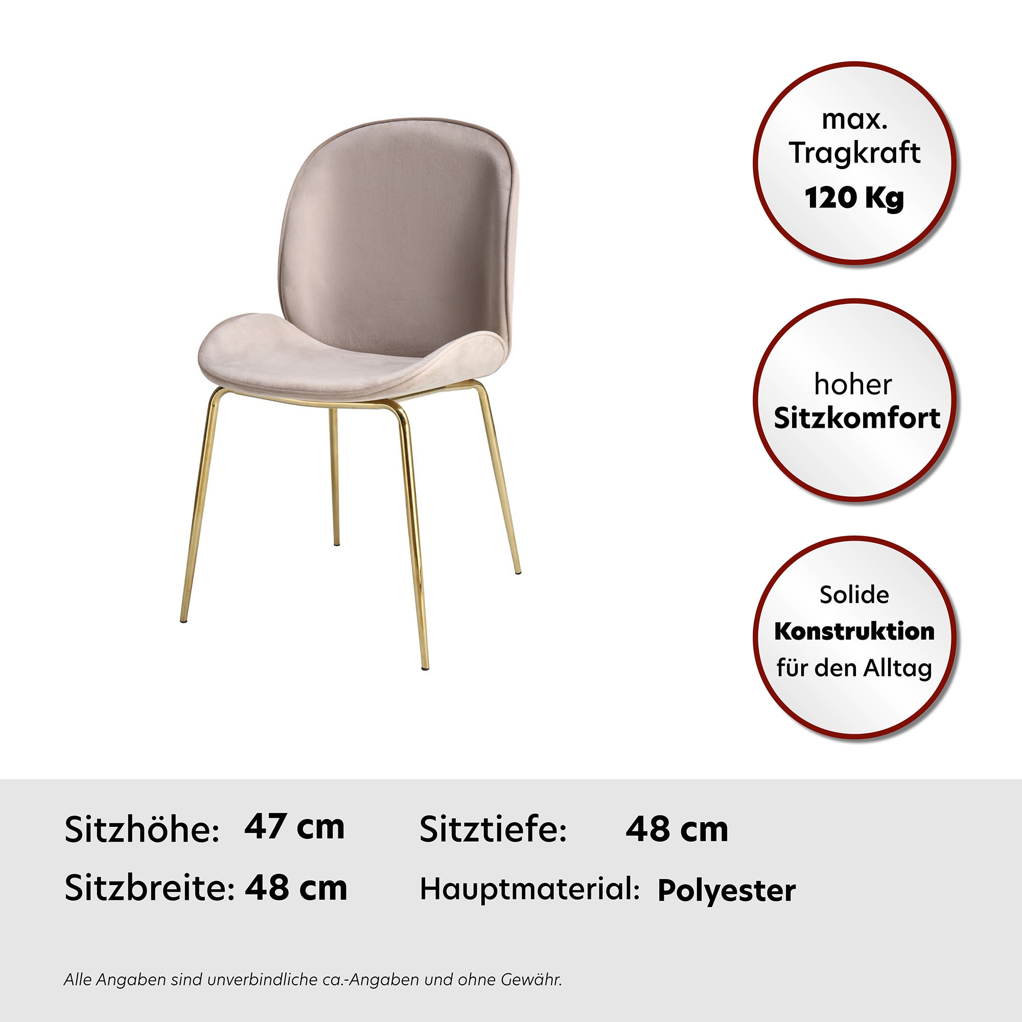 Kayoom Stuhl »Charlize 110 2er-Set, TOPSELLER! Esszimmerstühle,moderne Optik« (Set) 2 Stk.samtweicher Bezug, bequem, zeitlos, moderne Optik