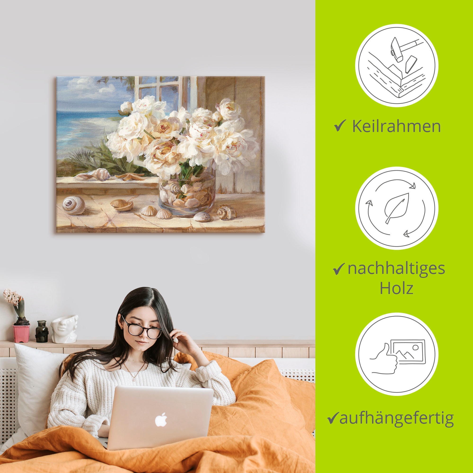 Artland Leinwandbild »Am See« Arrangements 1 Stk. tlg. auf Holzrahmen gespannt