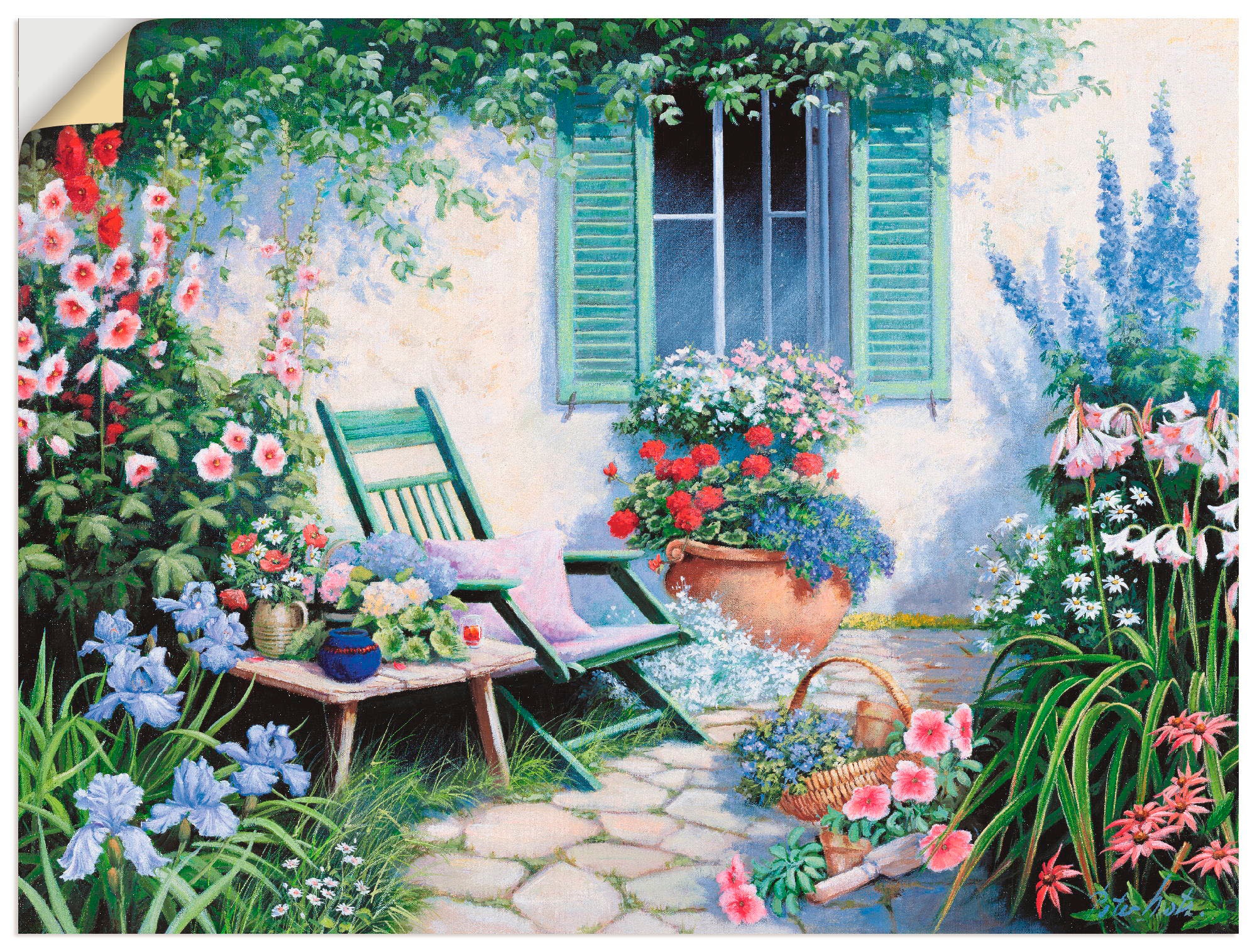 Image of Artland Wandbild »Ein schöner Platz«, Garten, (1 St.), in vielen Grössen & Produktarten -Leinwandbild, Poster, Wandaufkleber / Wandtattoo auch für Badezimmer geeignet bei Ackermann Versand Schweiz