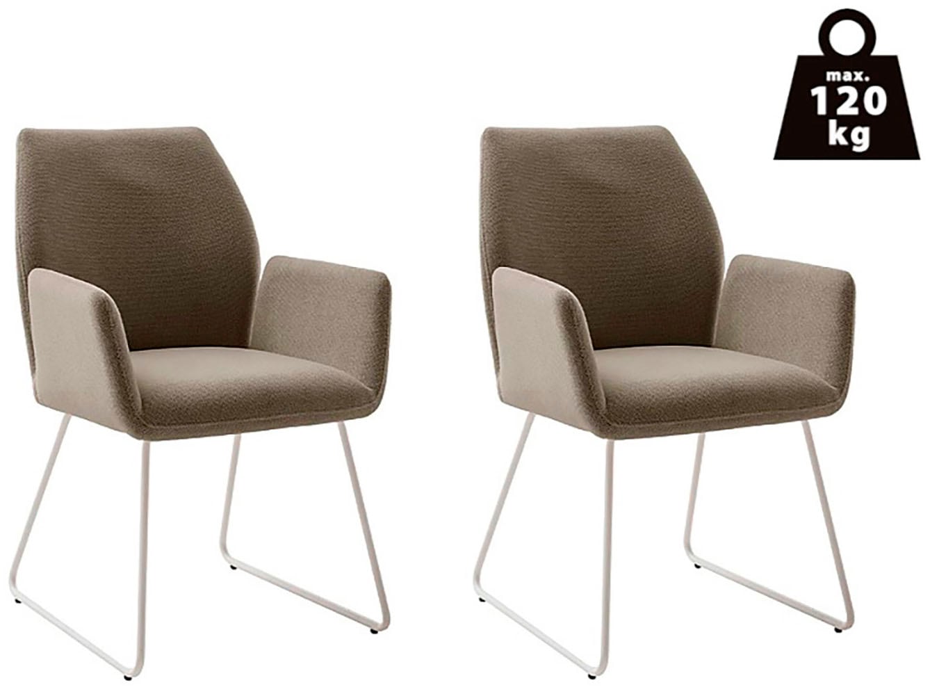 Image of MCA furniture 4-Fussstuhl "BEVERLY" (Set) 2 Stk.Esszimmerstuhl,Chenilleoptik,360drehbar,Sitzhöhe 49cm,belastbar 120kg