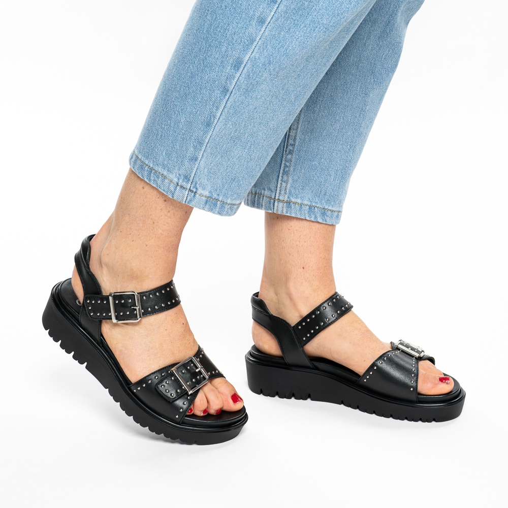 Ara Sandales compensées »BILBAO«  talon compensé, plateforme, sandale à brides avec clous, largeur G (= large)