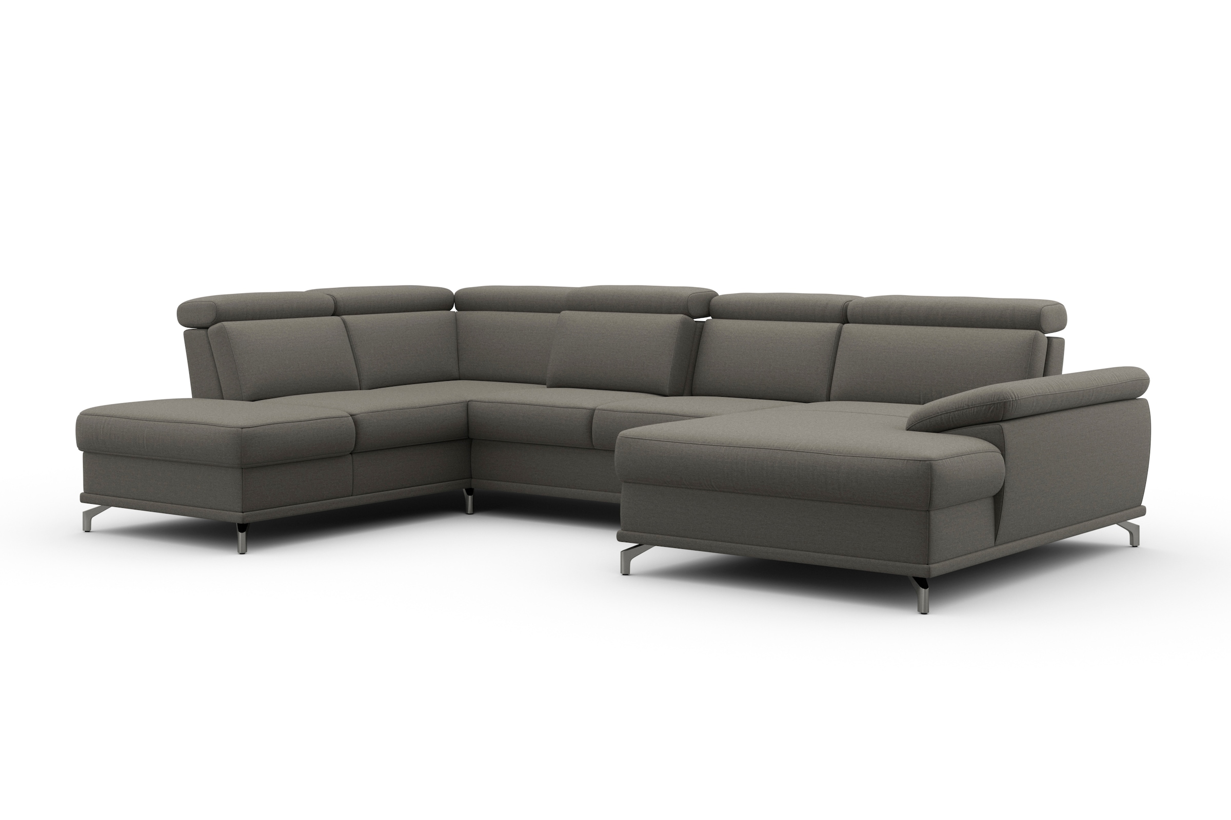 sit&more Wohnlandschaft »Cabrio U-Form, B: 359 cm, mit Sitztiefen-, Arm- & Kopfteilverstellung« 3 Nierenkissen, Federkern, optional Bettfunktion und Stauraum