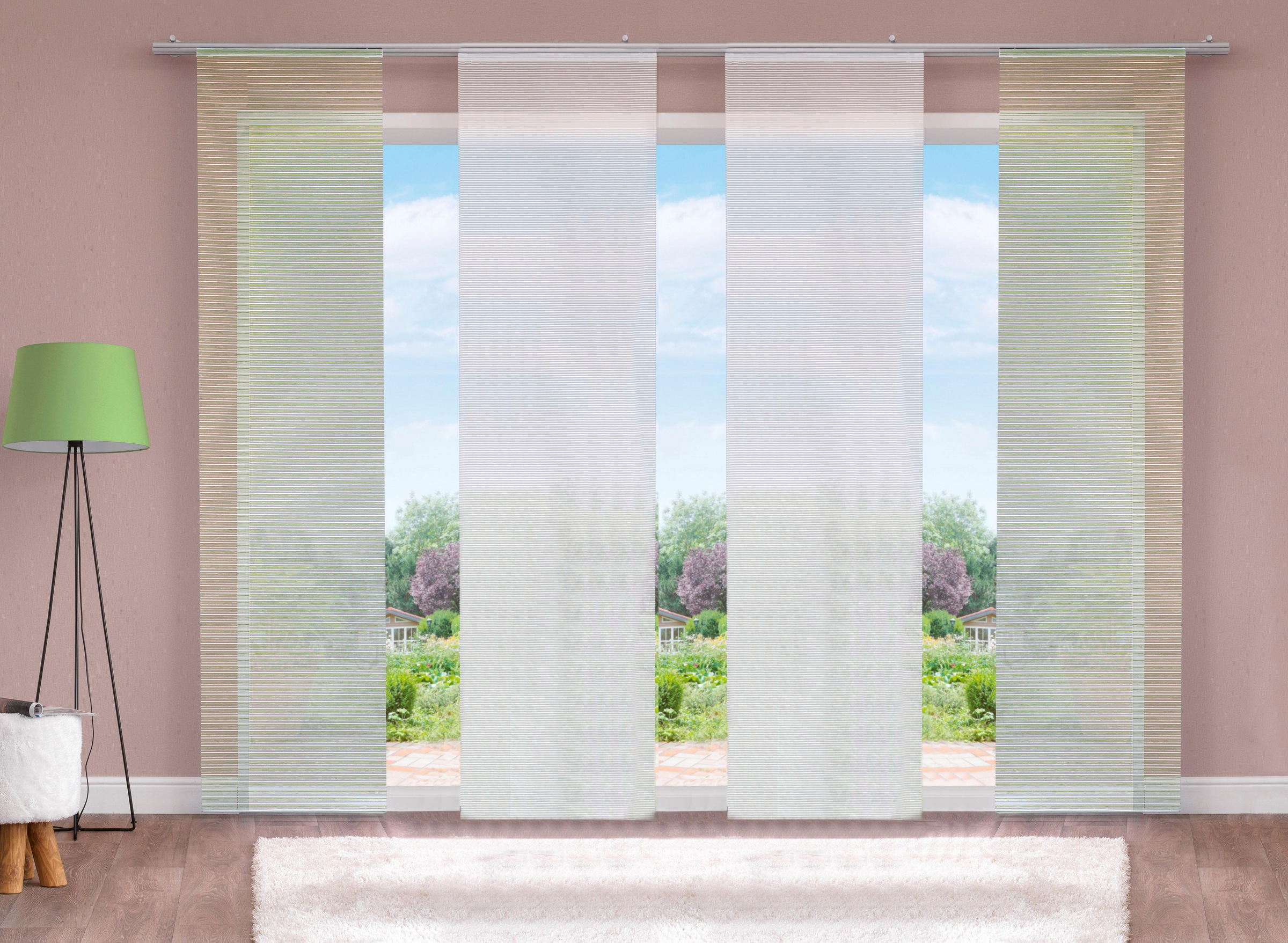 Image of HOME WOHNIDEEN Schiebegardine »IRMI«, (4 St.), HxB: 245x60, inkl. Befestigungszubehör bei Ackermann Versand Schweiz