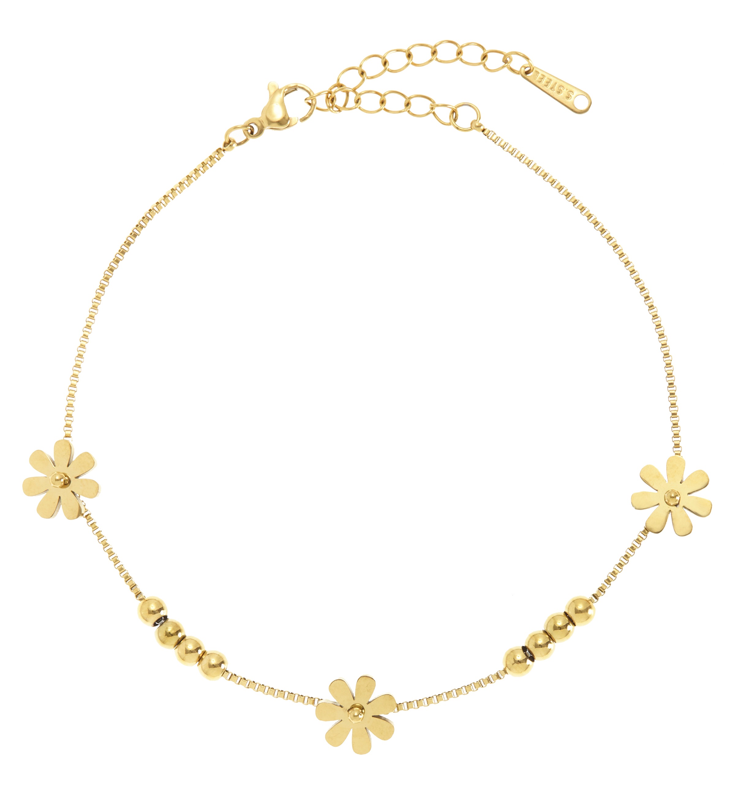 Image of LASCANA Fusskette "Edelstahlschmuck" Hochwertiger, vergoldeter Fussschmuck