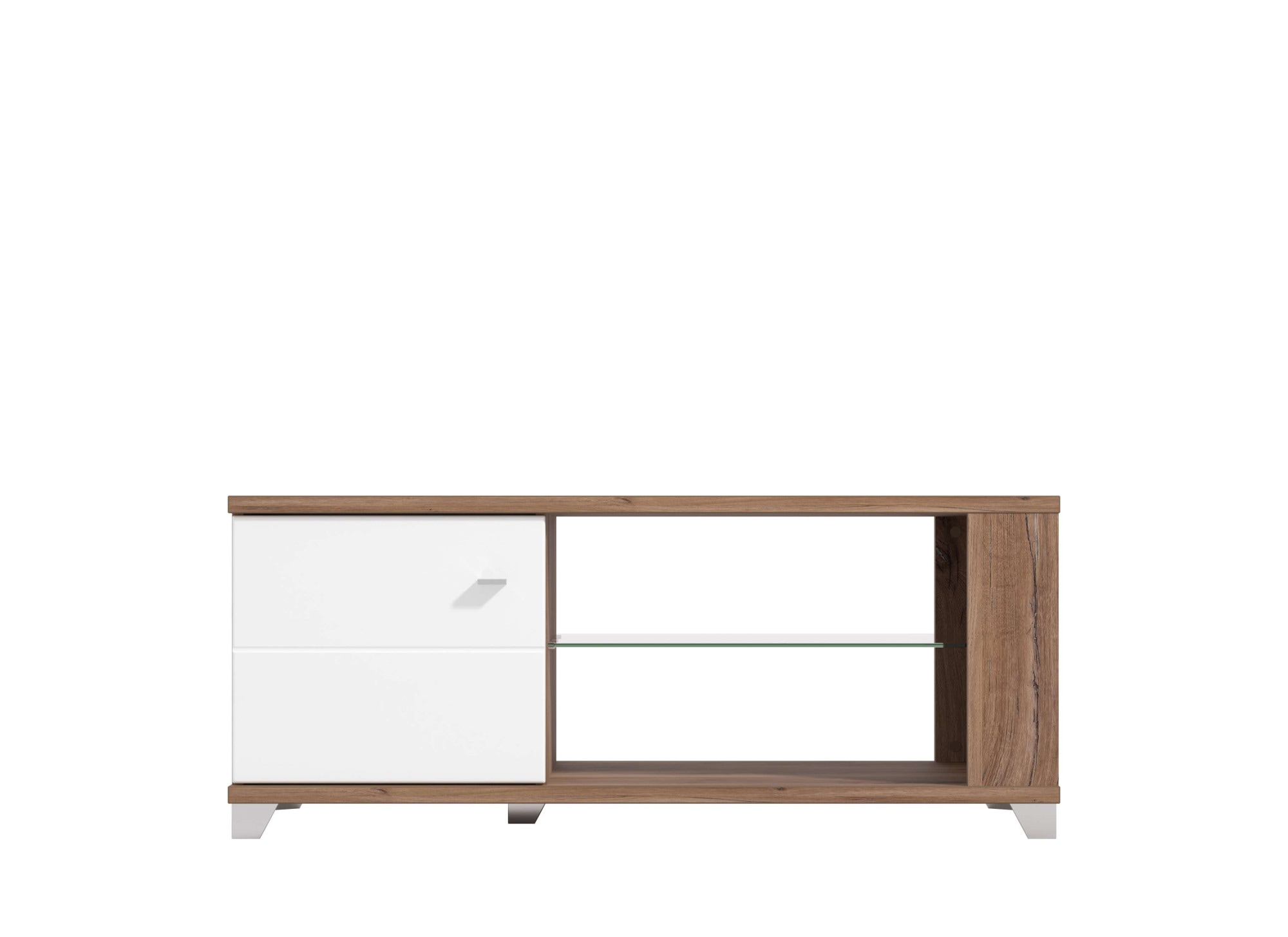 INOSIGN Couchtisch »Burgundy120 cm, rechteckig, in zeitloser Design,« mit viel Stauraum, Flagstaf Eiche Dekor mit Segmenten in Weiss