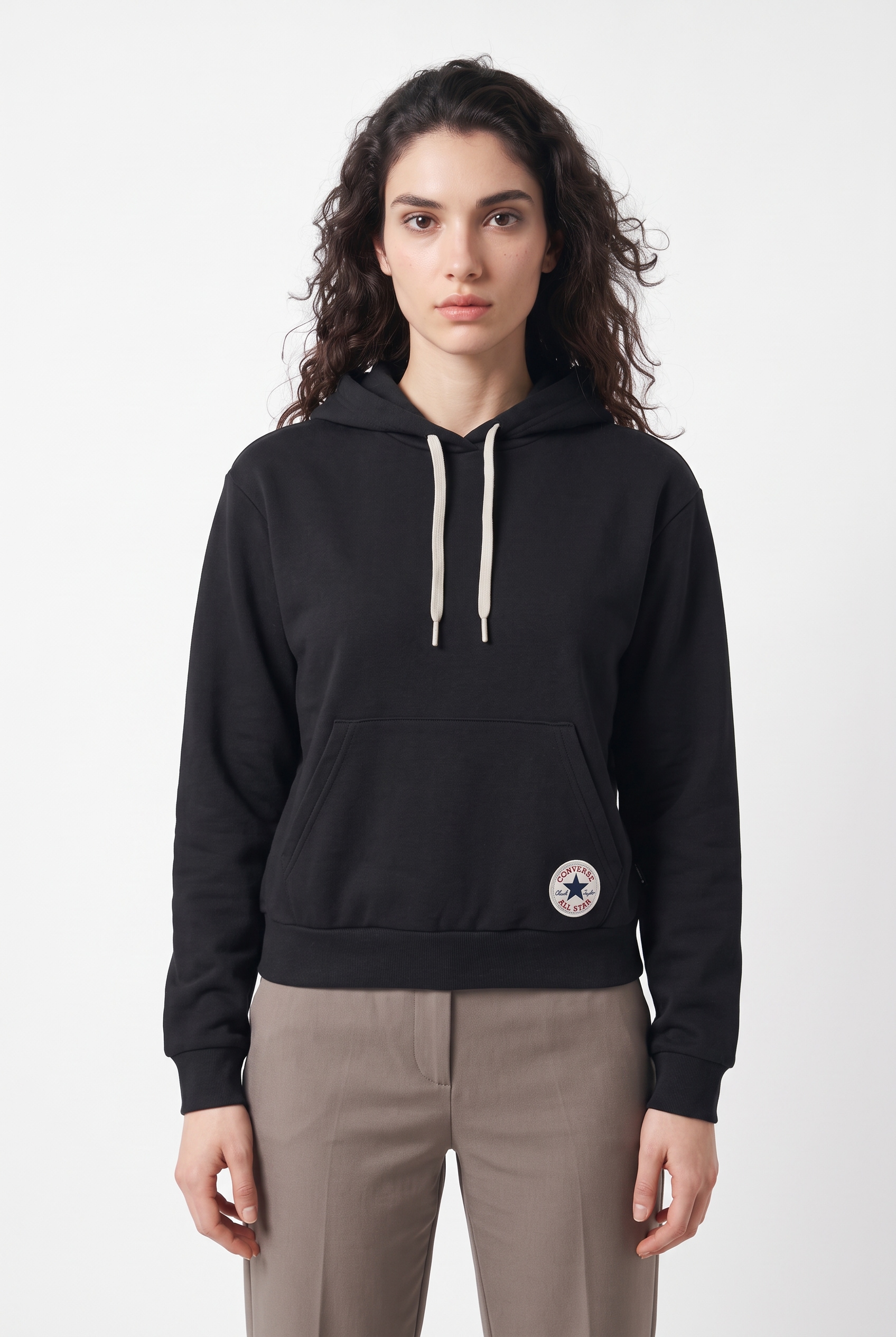 Image of Converse Kapuzensweatshirt "CHUCK PATCH HOODIE", mit Rundhalsausschnitt, Langarm, aus Baumwolle und Polyester