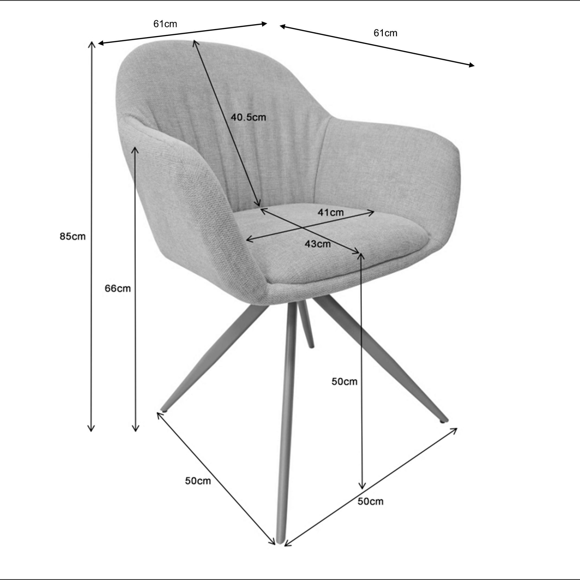 GOODproduct Esszimmerstuhl »Avisio« () 2 Stk.Gepolsterte Rückenlehne, Armlehne und Sitzfläche, Sitzhöhe 50 cm