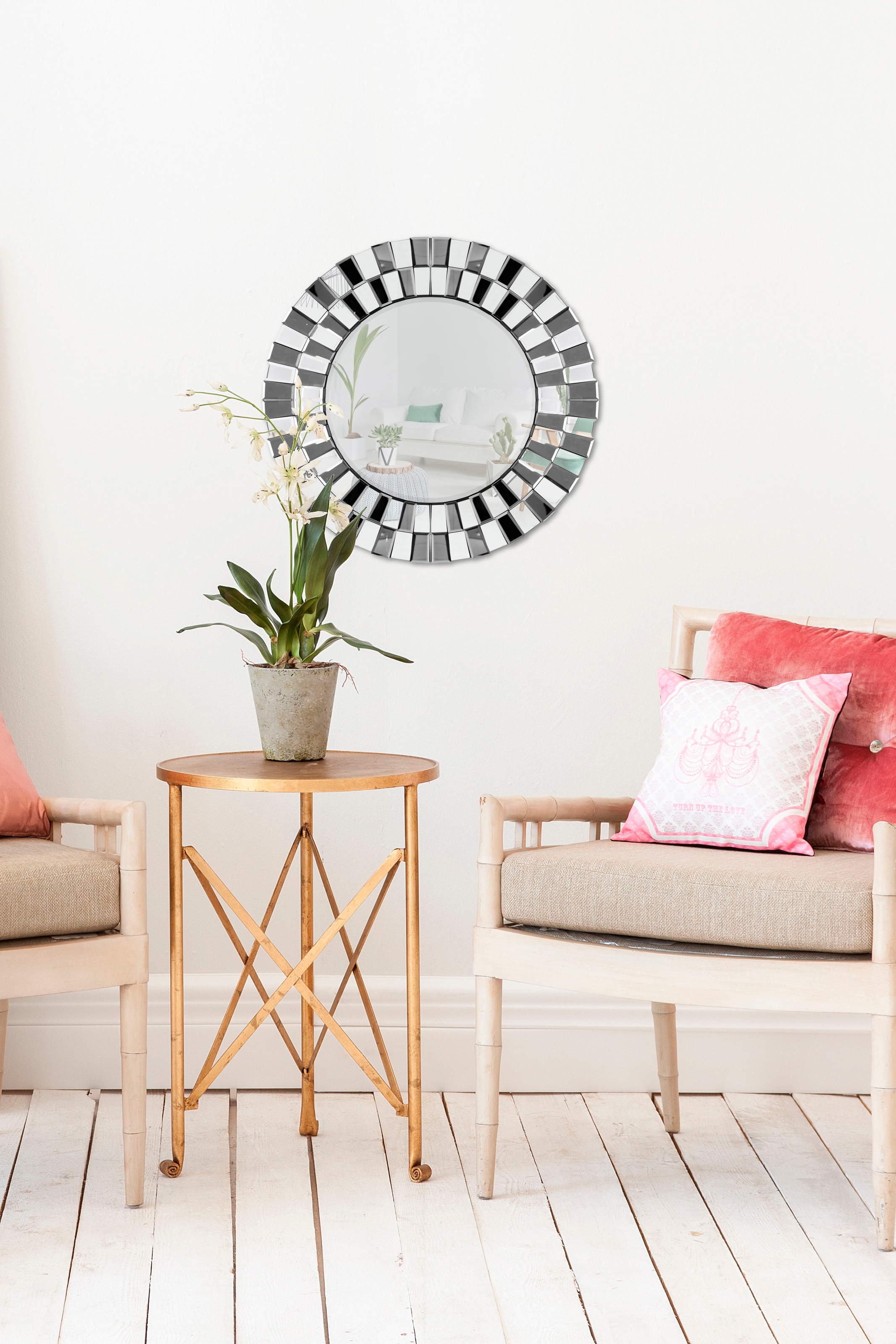 Miroir Mural Design "Horus" 80cm Argent