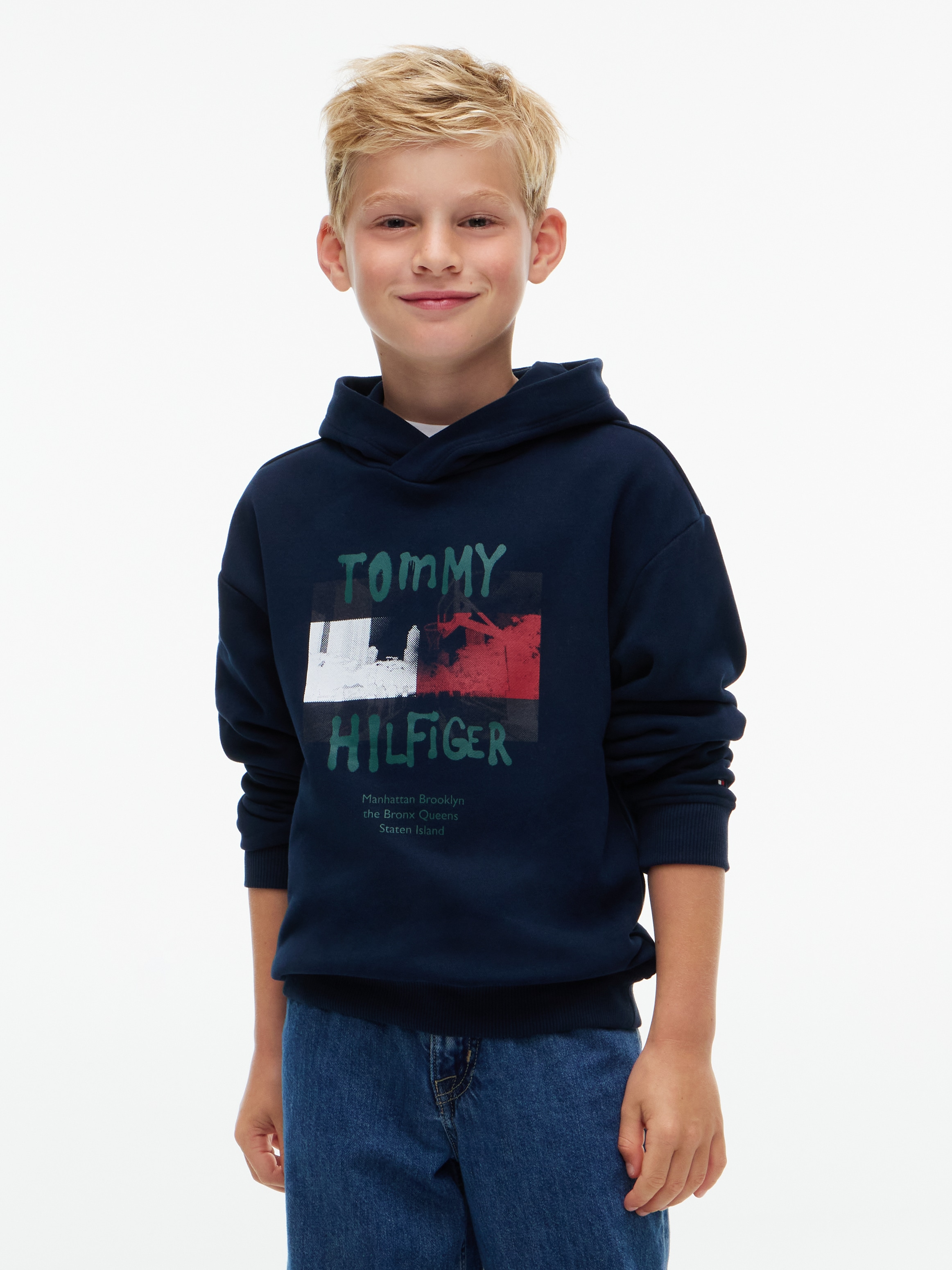 Image of Tommy Hilfiger Kapuzensweatshirt "FLAG GRAFITTI", Regular Fit, für Kinder bis 16 Jahre