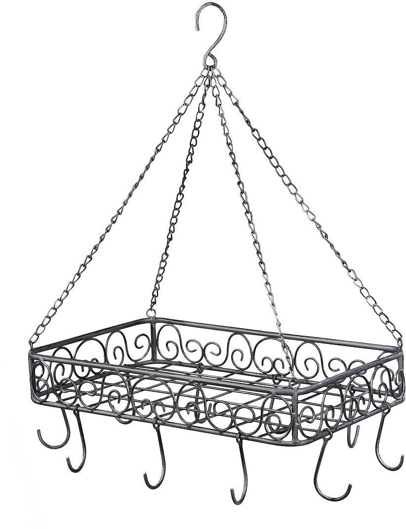 Image of Ambiente Haus Hängekorb "Topfhänger aus Eisen in Grau - (B) 45 cm"