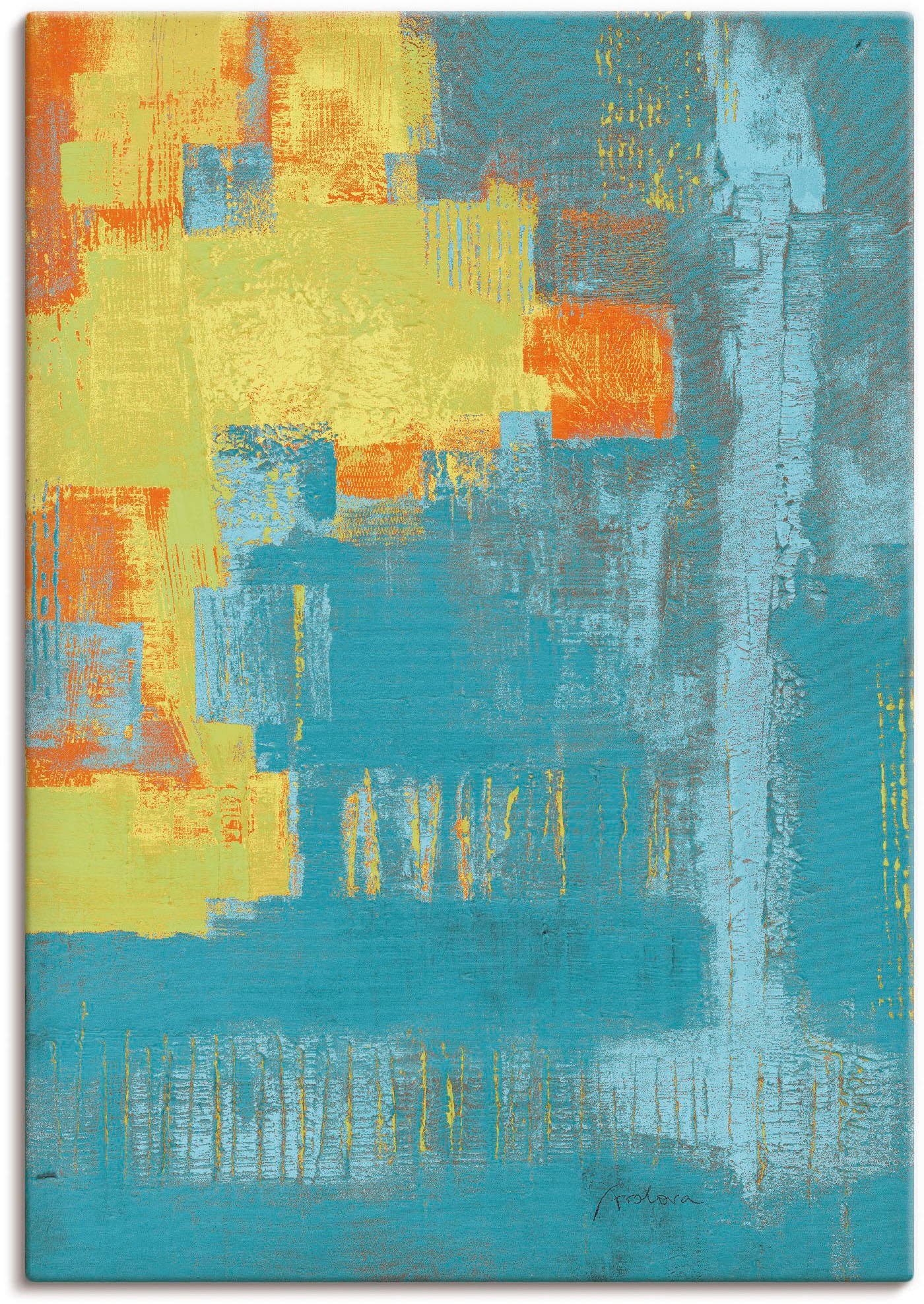 Image of Artland Wandbild »Sun lit Boulevard II _türkis-grün-orange«, Gegenstandslos, (1 St.), in vielen Grössen & Produktarten - Alubild / Outdoorbild für den Aussenbereich, Leinwandbild, Poster, Wandaufkleber / Wandtattoo auch für Badezimmer geeignet bei Ackerma