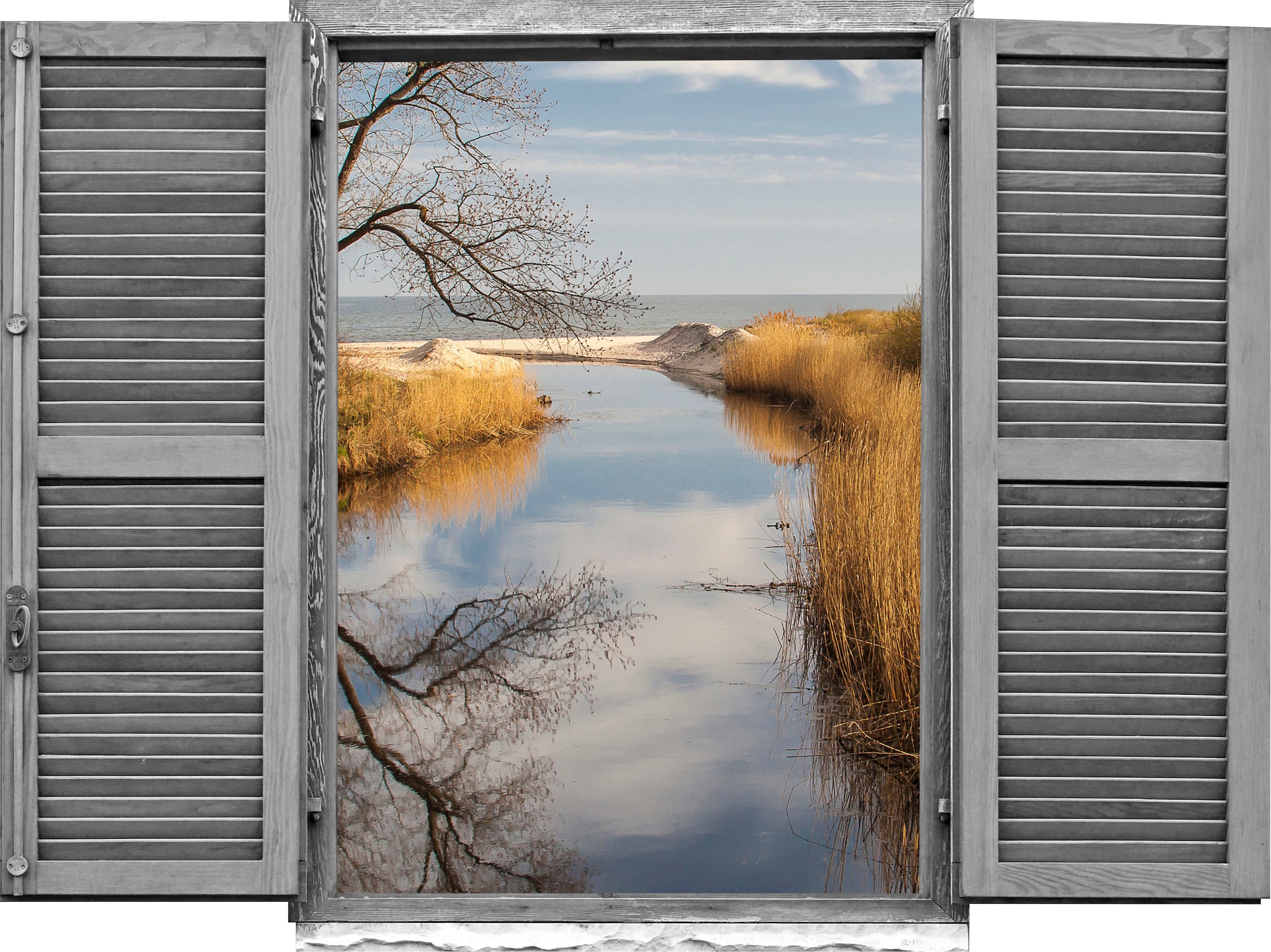 Image of queence Wandtattoo "Fluss" Wandsticker, Wandbild, selbstklebend, 3D, Fenster