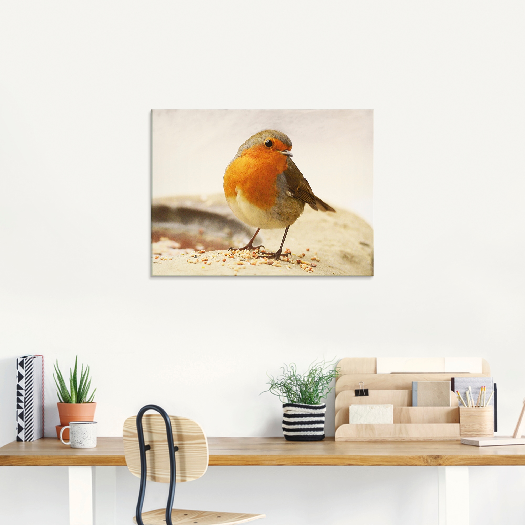 Artland Glasbild »Rotkehlchen«, Vögel, (1 St.), in verschiedenen Grössen