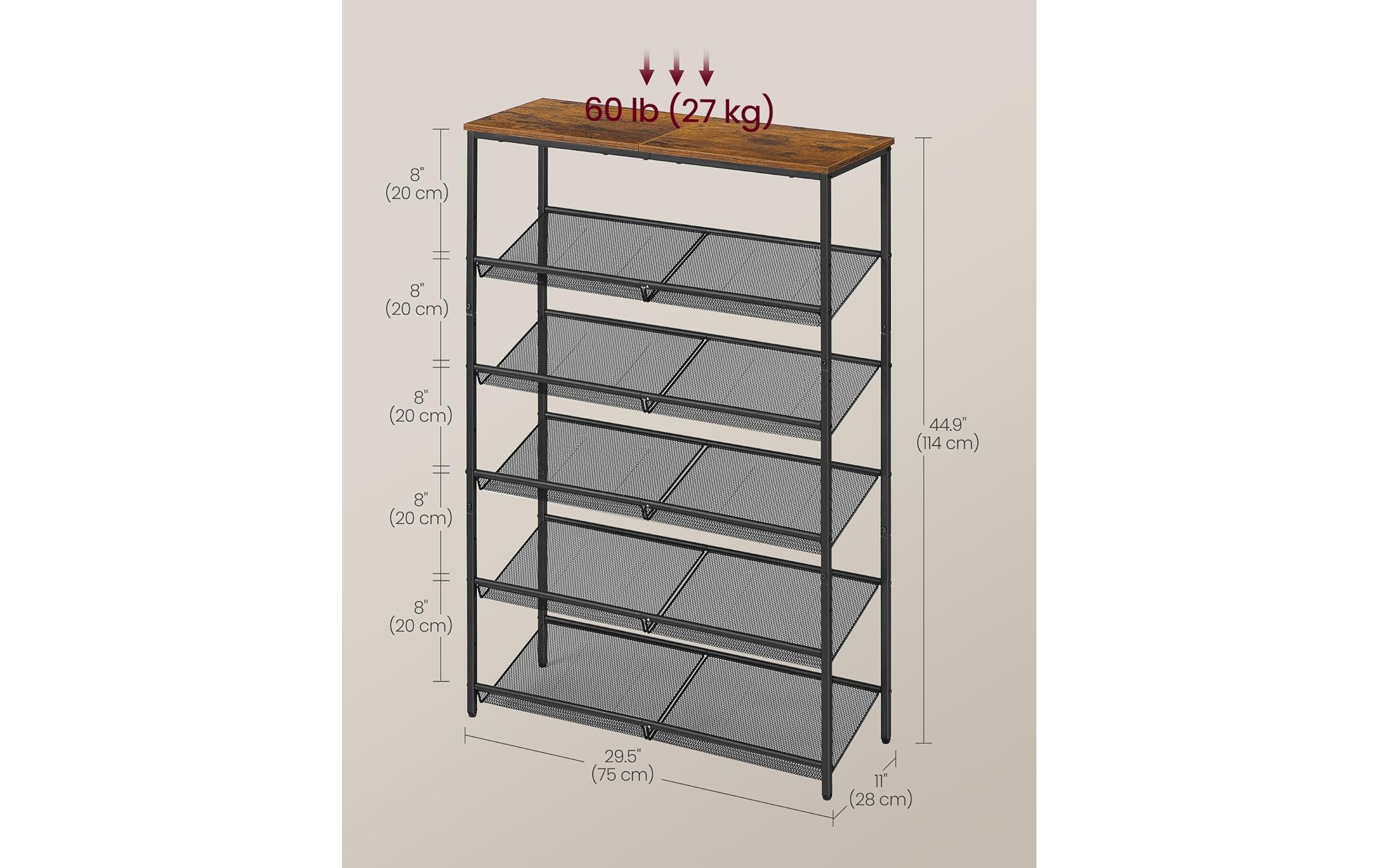 VASAGLE Étagère à chaussures »Industrial 28 x 114 cm«