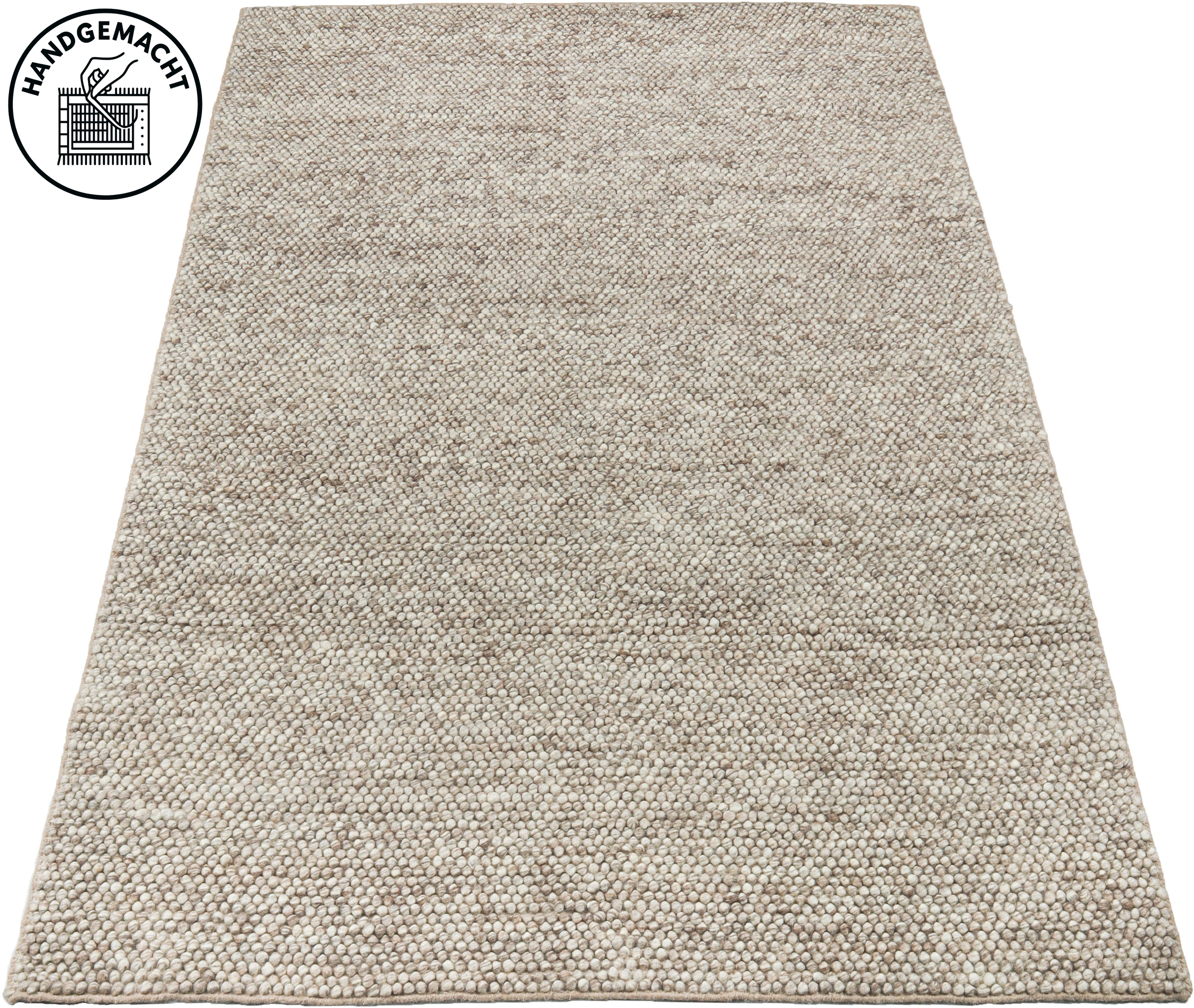 Image of GOODproduct Wollteppich "Wolly, Wolle" rechteckig 14 mm Höhe handgewebt, Handweb Teppiche, Wohnzimmer, Schlafzimmer, Esszimmer