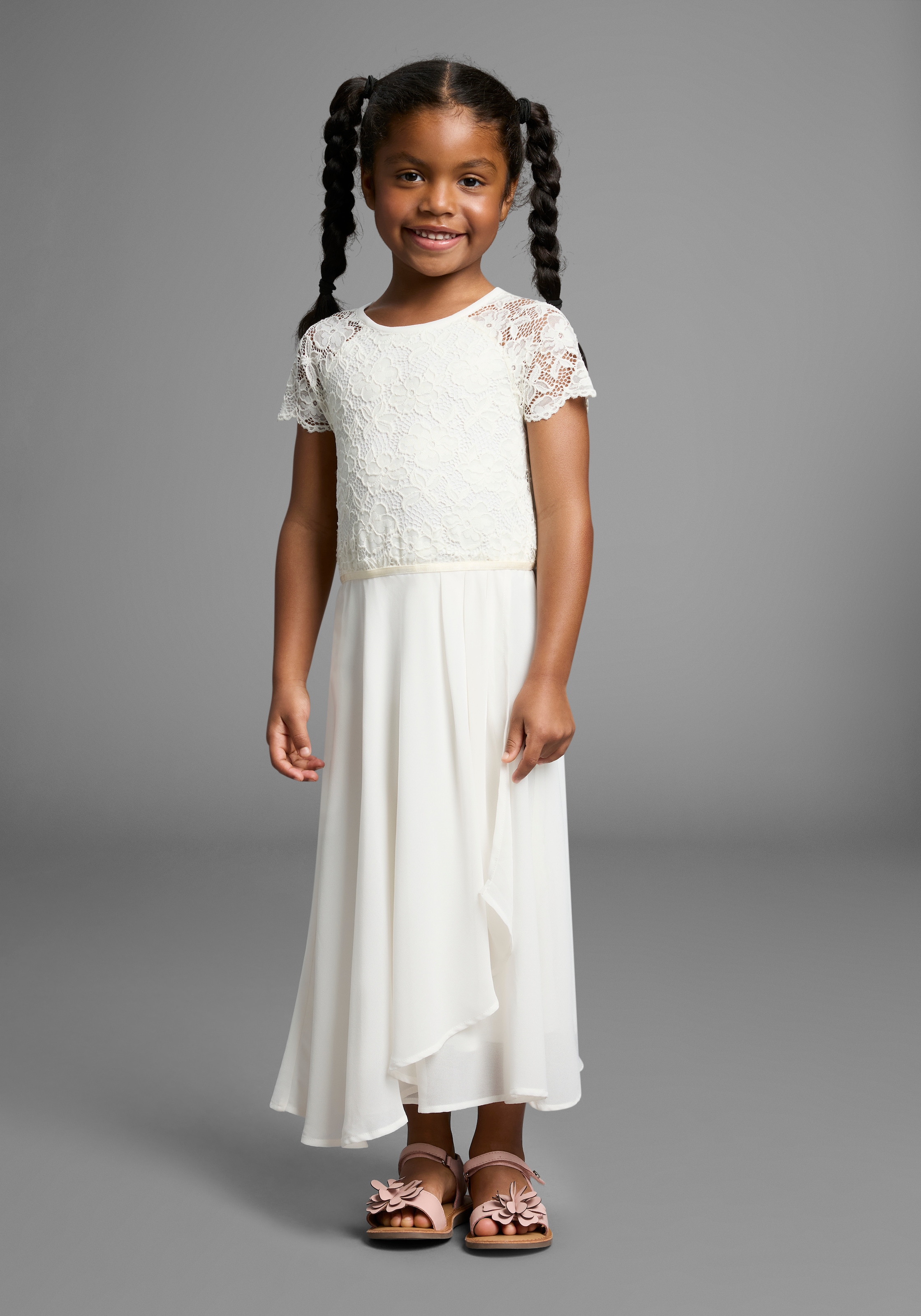 KIDSWORLD Robe en jersey »Festliches Kleid mit Spitze« Elegantes Kleid mit Spitze und Chiffon