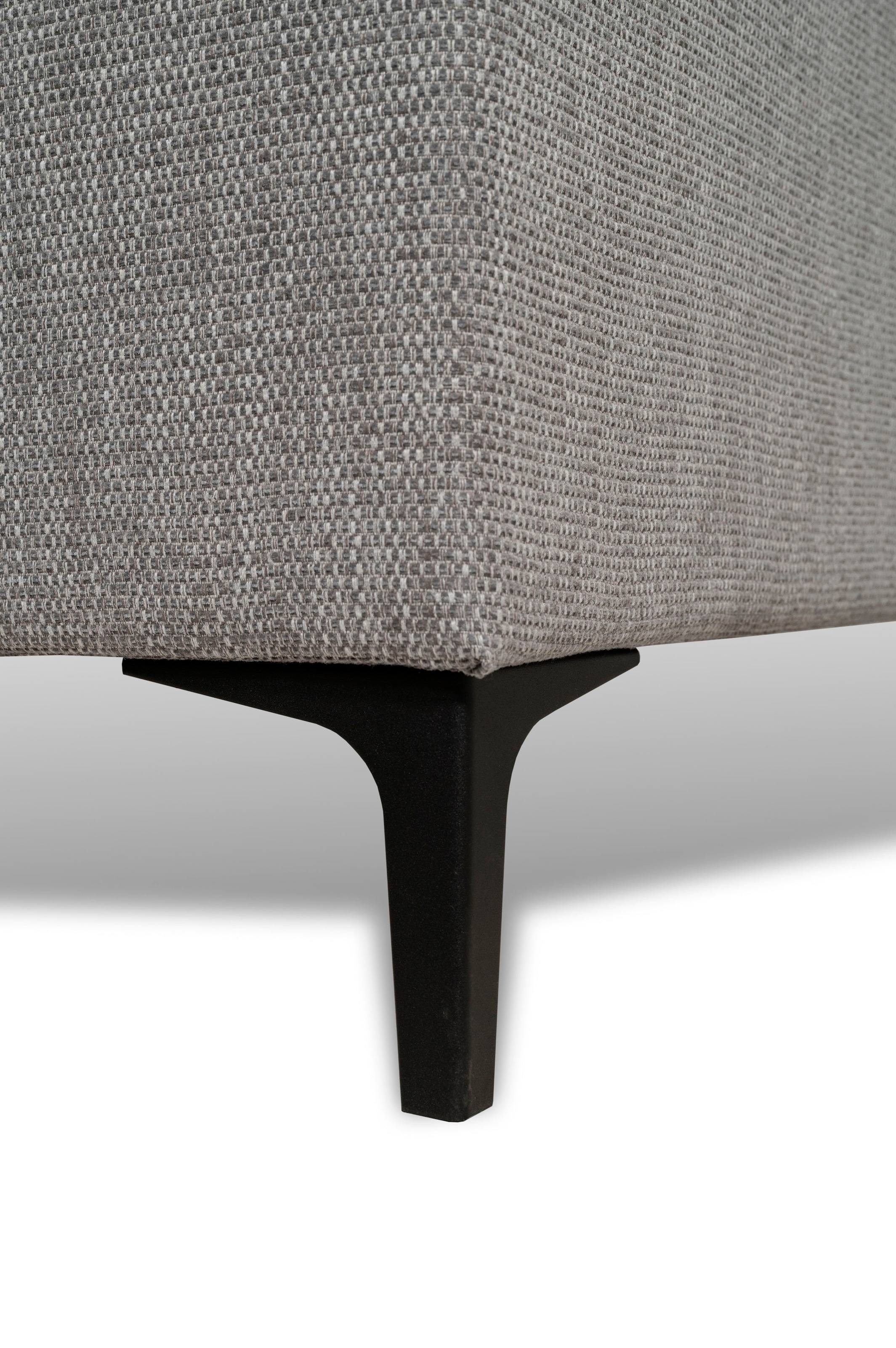 Places of Style Wohnlandschaft »XXL Sofa Oland, Struktur, Flachgewebe, Luxus-Microfaser, Boucle«, U-Form, 342 cm, Wellenunterfederung, Skandi-Design, Metallfüsse