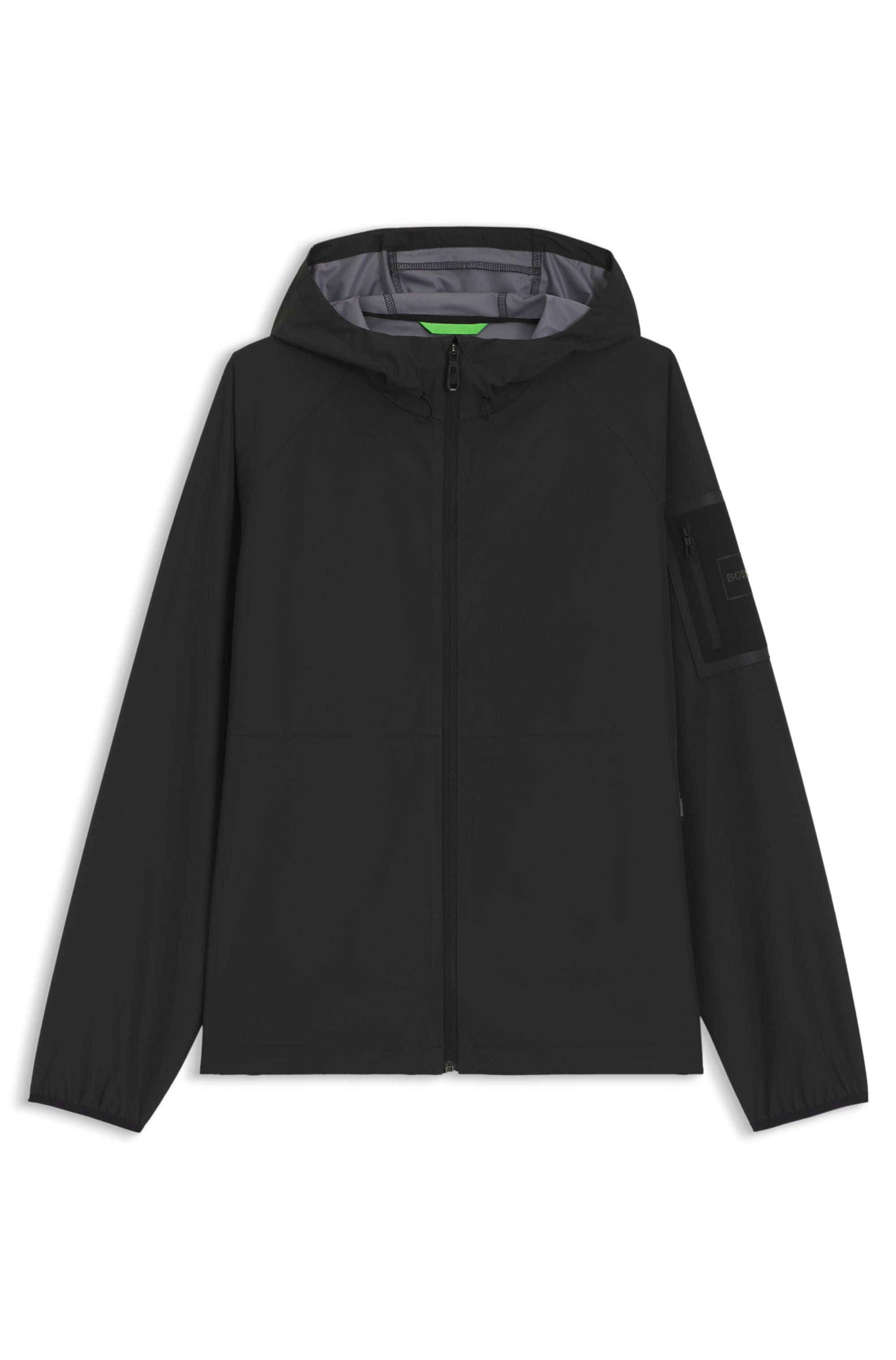 BOSS GREEN Veste de pluie mit Kapuze wasserabweisende Ausrüstung, Regular Fit, Ärmeltasche