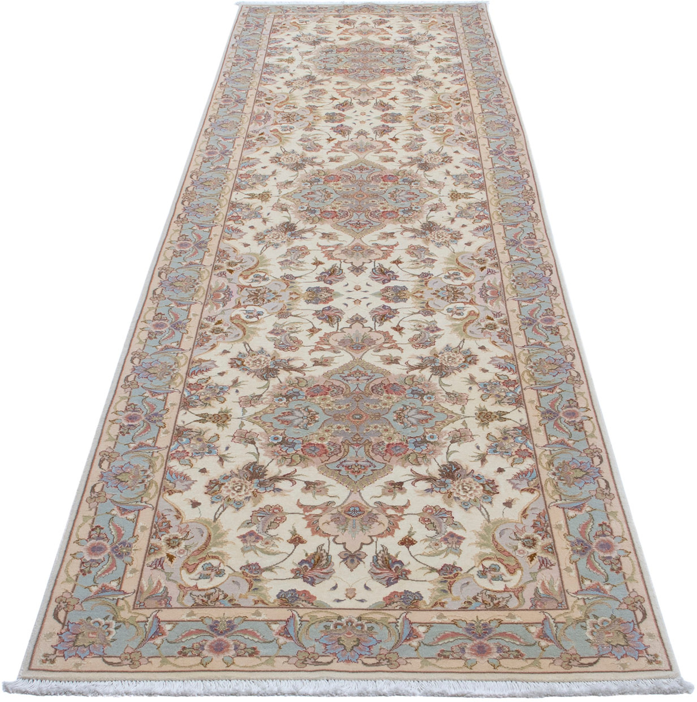 Image of morgenland Orientteppich »Perser - Täbriz - Royal - 358 x 91 cm - beige«, rechteckig, 7 mm Höhe, Wohnzimmer, Handgeknüpft, Einzelstück mit Zertifikat bei Ackermann Versand Schweiz