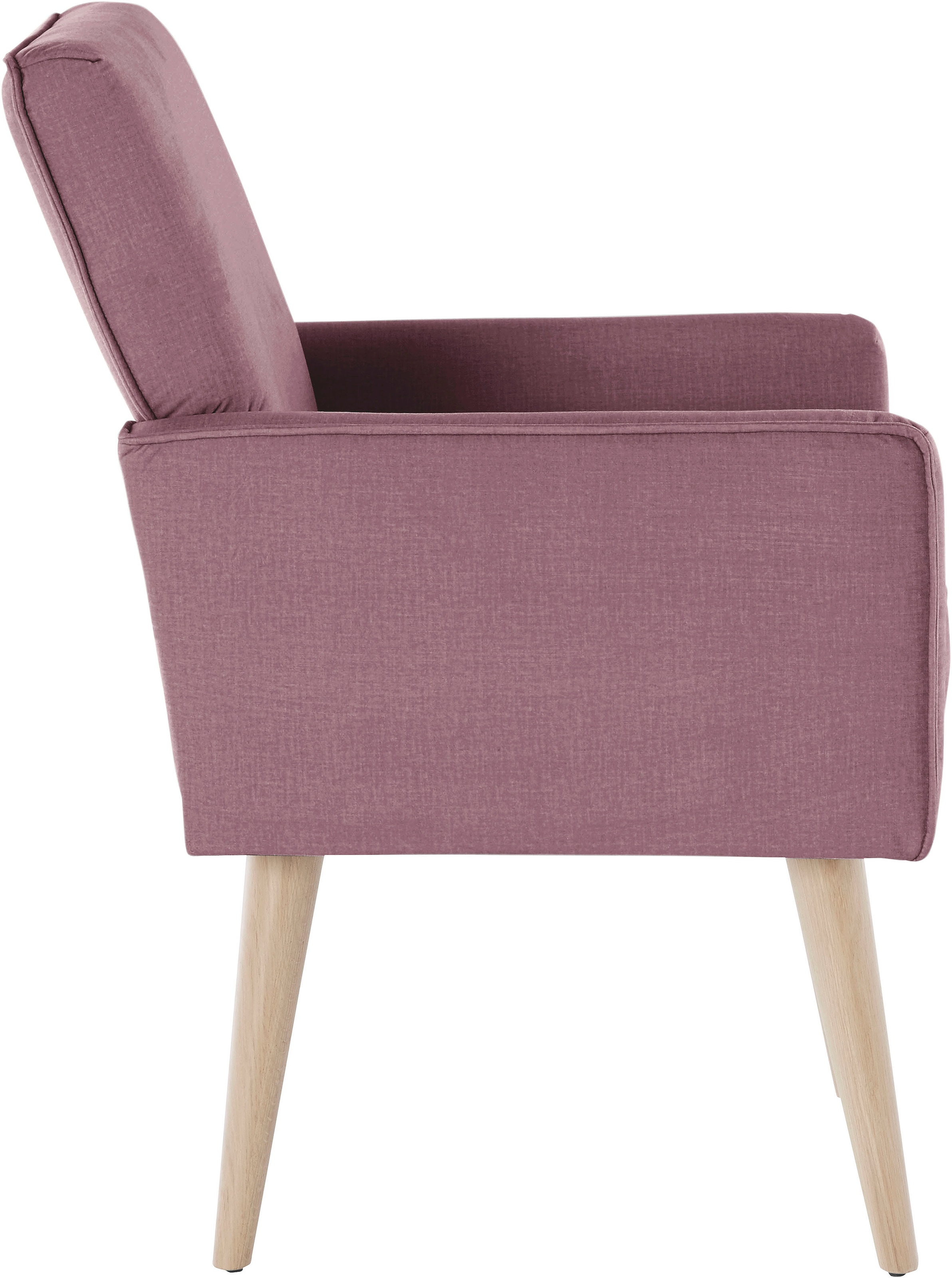exxpo - sofa fashion Sessel »Lungo, Loungesessel mit moderner Kedernaht, bequem und elegant«, Breite 64 cm, hoher Holzfuss