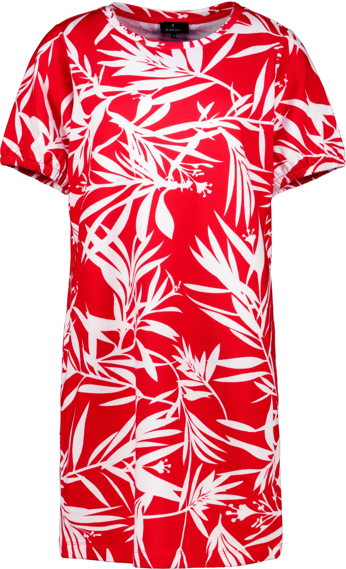 Monari Robe t-shirt »Kleid Blätter allover« Sans poche coupe régulière avec motif feuilles