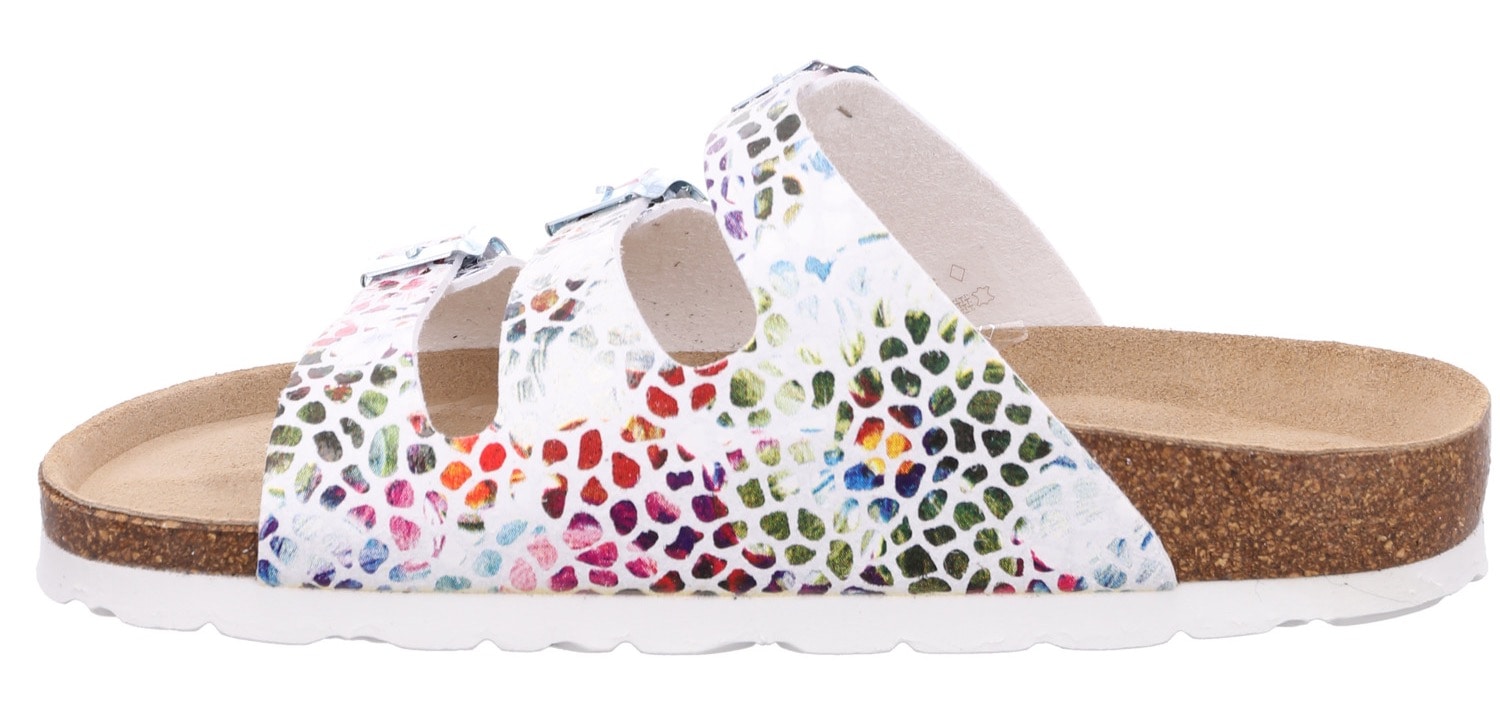 Rohde Pantolette »Alba«  Sommerschuh, Schlappen, Hausschuh mit buntem Druck, G-Weite = weit