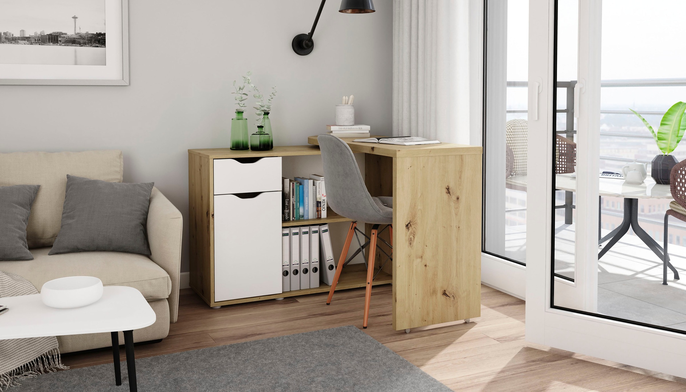 Homexperts Schreibtisch »Turner«, mit drehbarer Tischplatte