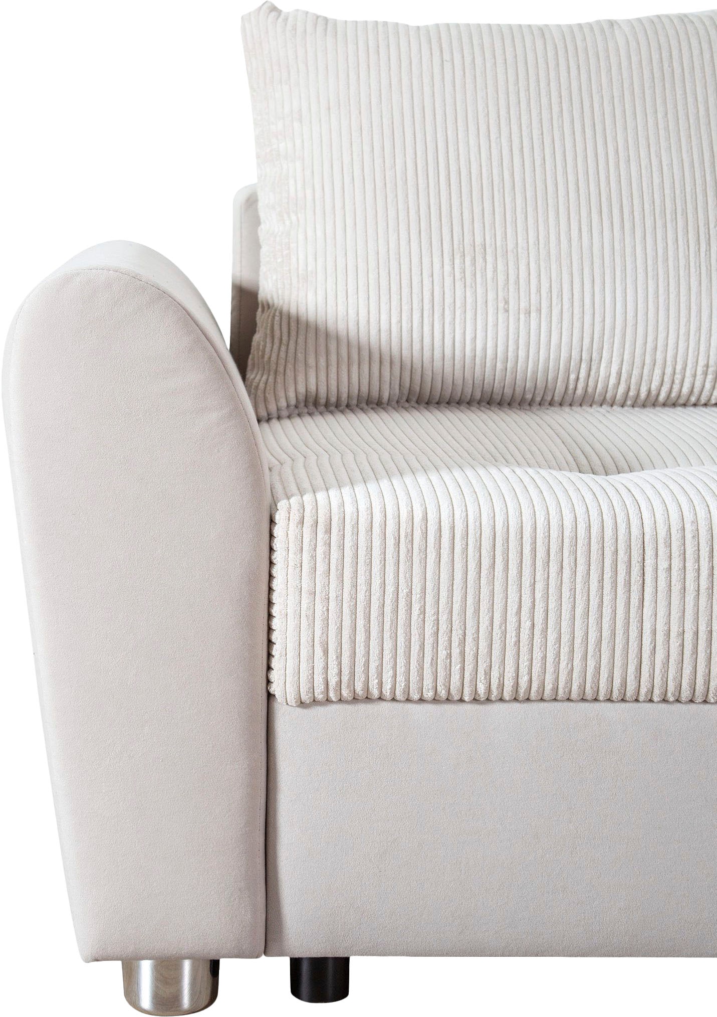 COLLECTION AB Ecksofa »Jana XL L-Form, B: 250 cm« Schlaffunktion, Bettkasten & 1 Zierkissen, Federkern