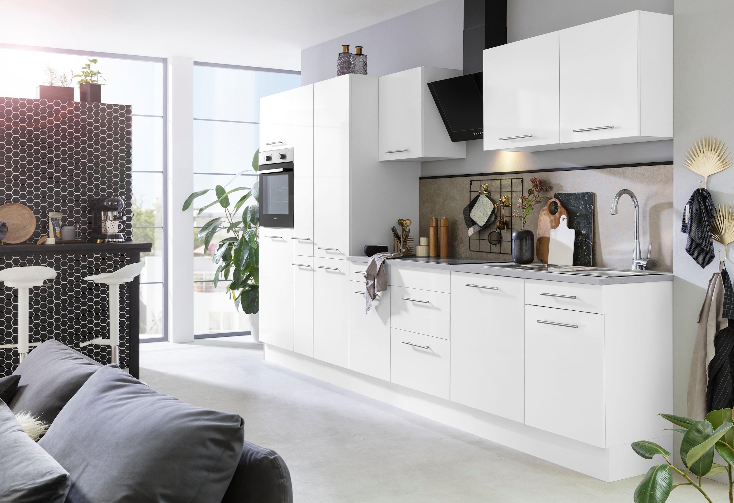 wiho Küchen Küchenzeile »Ela«, Breite 360 cm, Soft-Close-Funktion, höhenverstellbare Füsse