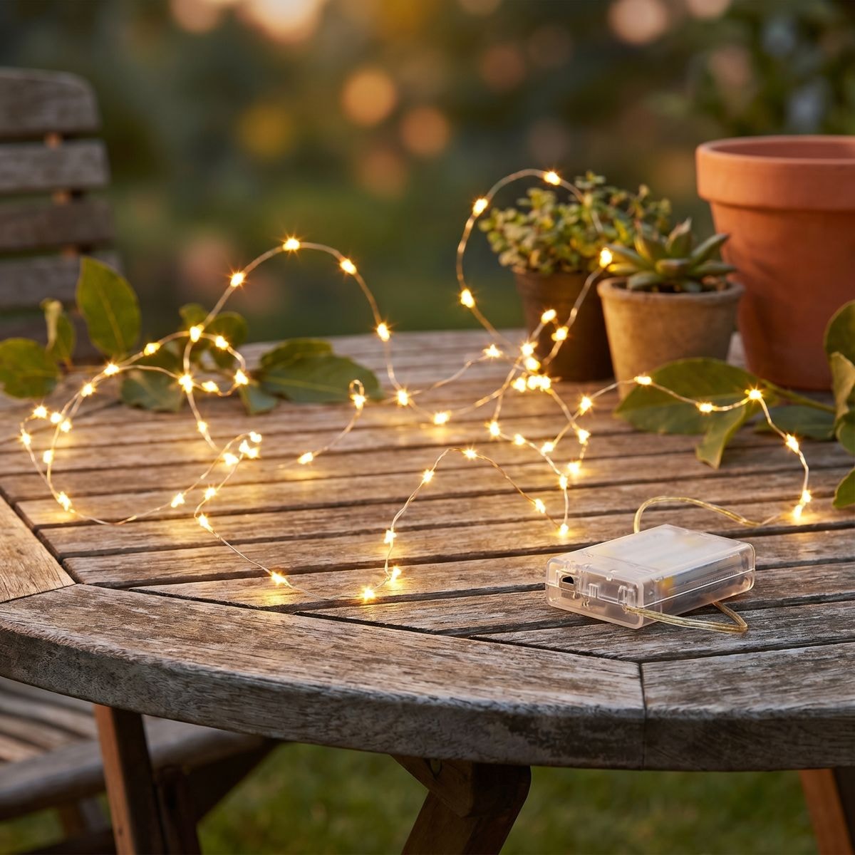 Ambiente Haus Lampe de table extérieure LED »LED-Lichterkette« 1 cuis blanc chaud