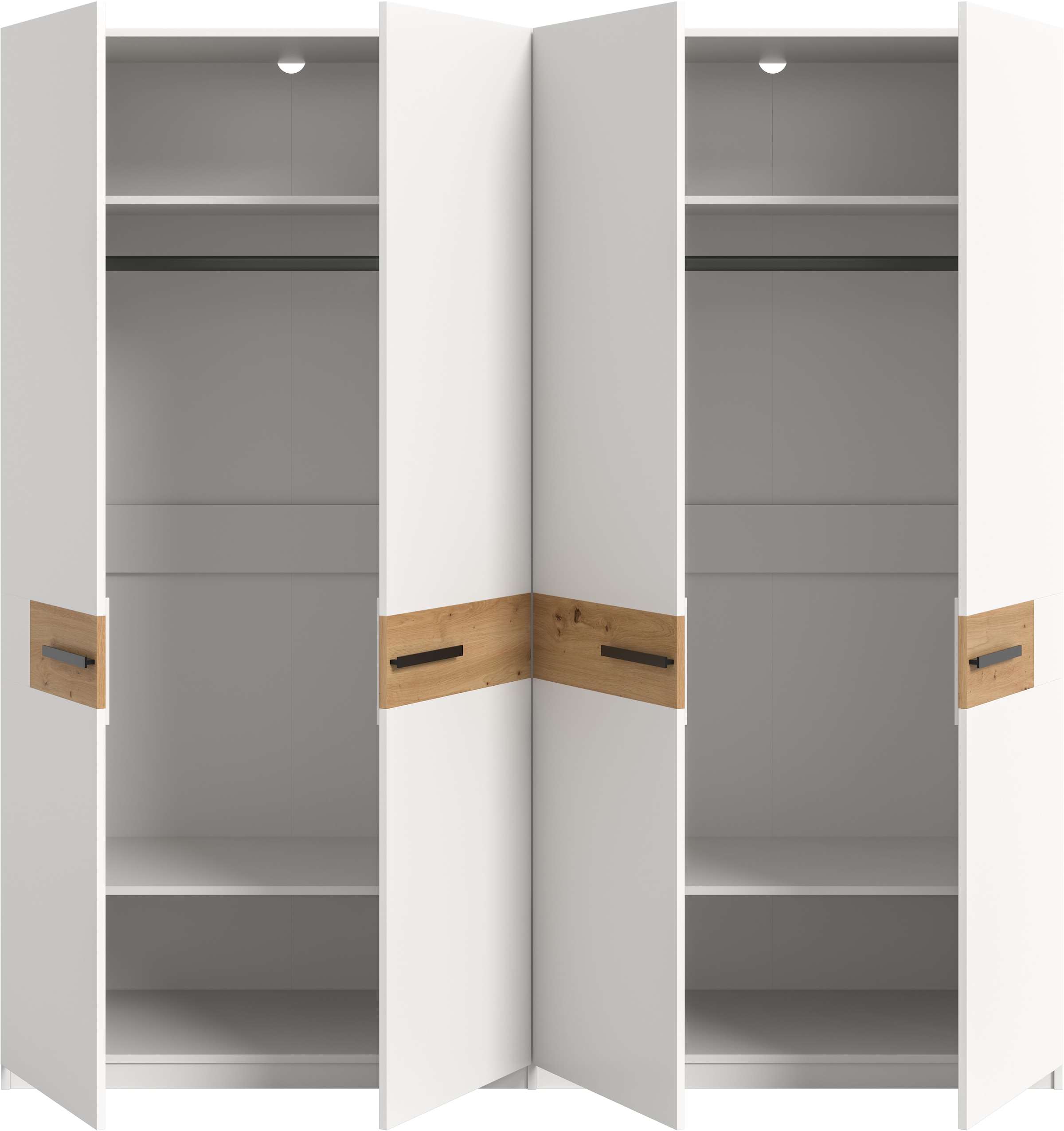 Home affaire Kleiderschrank »NIEL« BxH: 200x200 cm, 2 Kleiderstangen, 4 Einlegeböden, 1 Stk. tlg. Kleiderschrank, Schrank, Schlafzimmer, Jugendzimmer