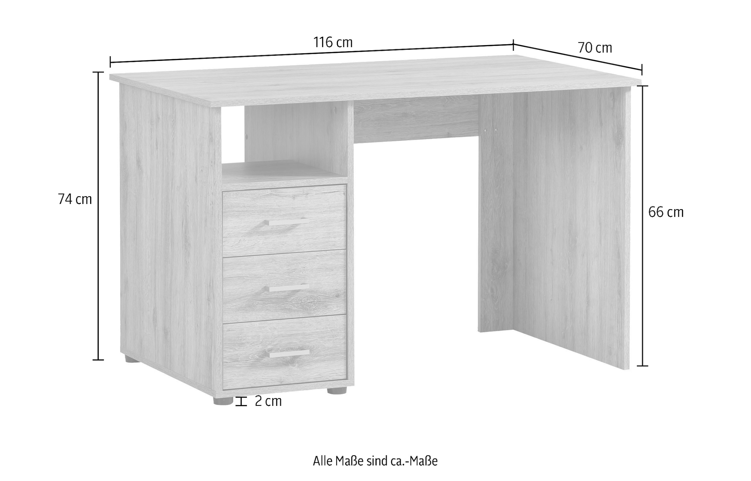 welltime Schreibtisch »Baku«, Breite 116 cm, Made in Germany