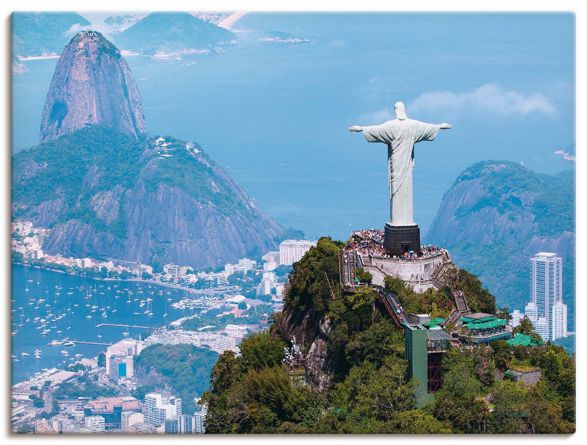 Image of Artland Leinwandbild "Rio de Janeiro mit Cristo" Gebäude 1 Stk. tlg. auf Holzrahmen gespannt