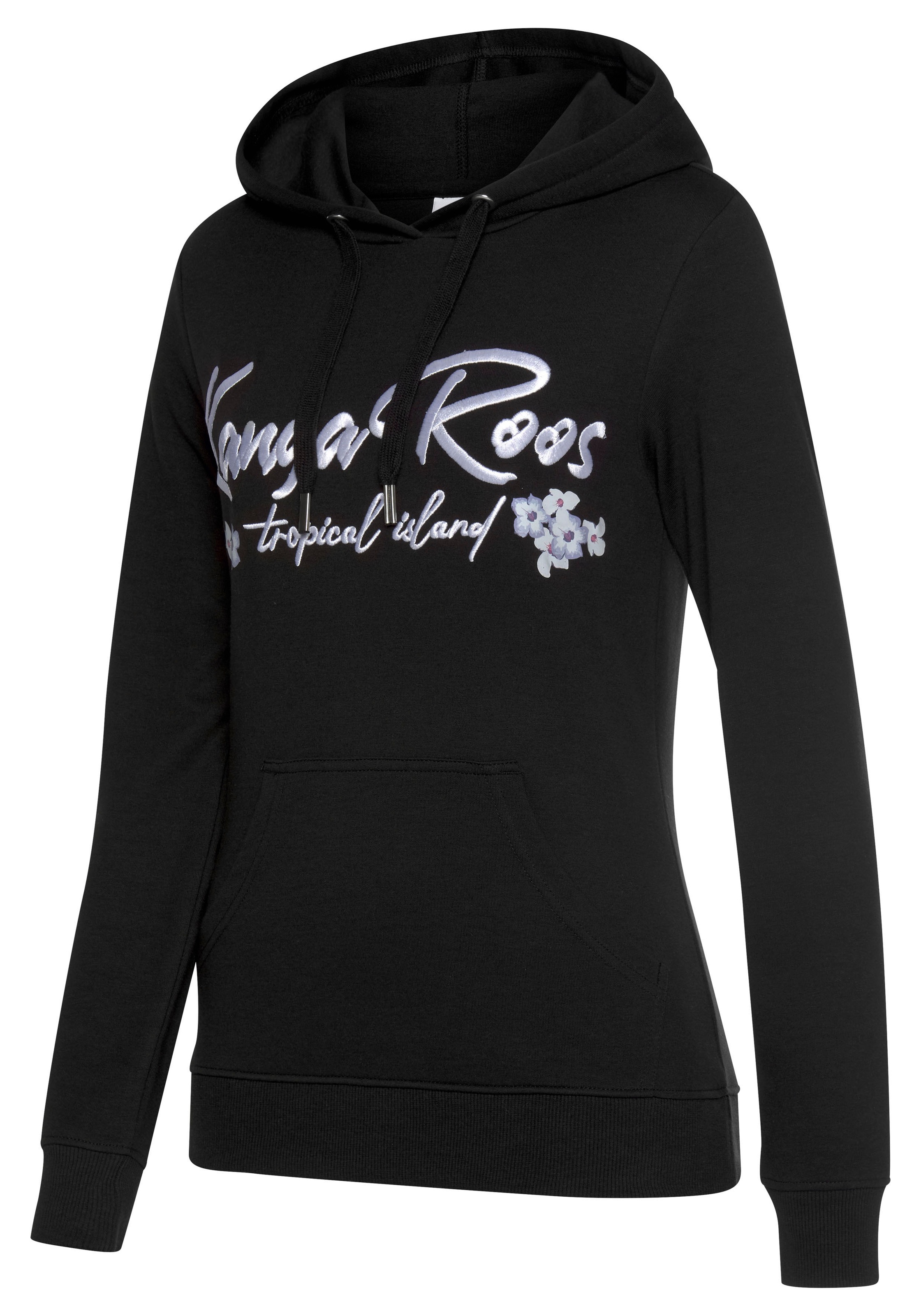 KangaROOS Kapuzensweatshirt, Mit Stickerei und Blumendruck, Loungeanzug,  Hoodie versandkostenfrei auf