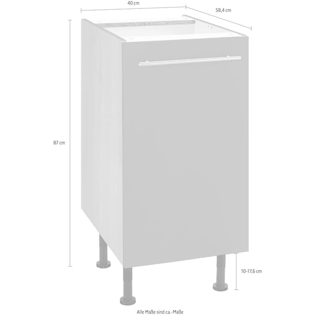 ♕ OPTIFIT Unterschrank »Bern«, 40 cm breit, mit 1 Tür mit  höhenverstellbaren Füssen, mit Metallgriff versandkostenfrei auf