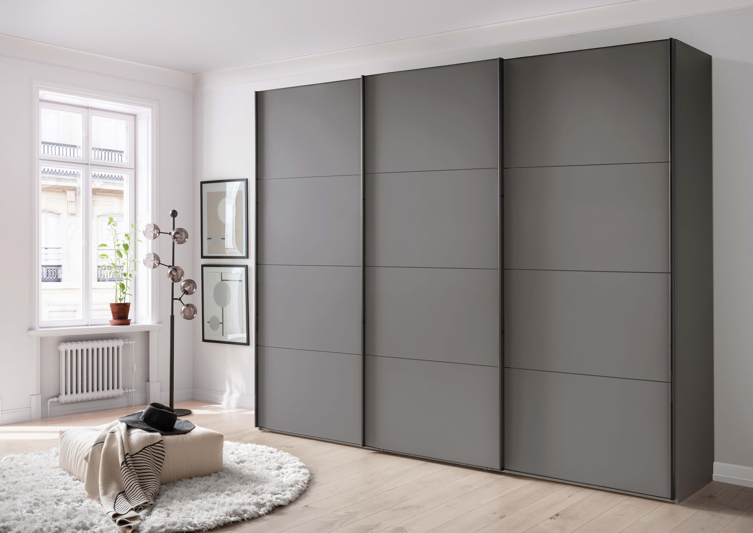 WIEMANN Armoire à portes coulissantes »Phoenix, Made in Germany, modernes Design, Highlight, Blickfang« Viele Farbkombinationen, in 4 Breiten und in 2 Höhen erhältlich,  maximaler Staurraum, inkl.Einlegeböden, Wäscheböden u. Dämpfer