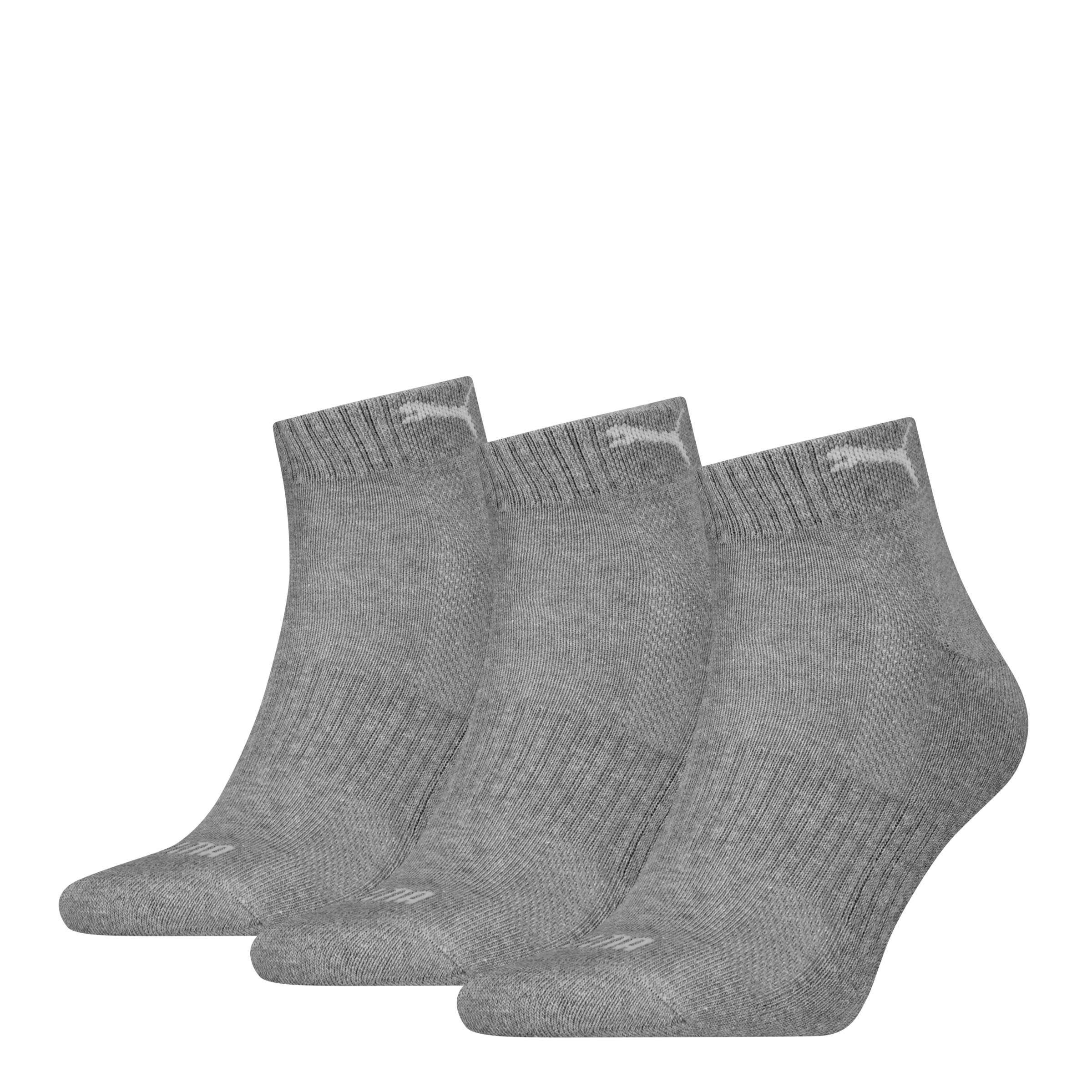 Image of PUMA Kurzsocken "PUMA UNISEX CUSHIONED QUARTER 3P" 3 Paar, 3 Paar tlg. mit eingestricktem Logo im Bund