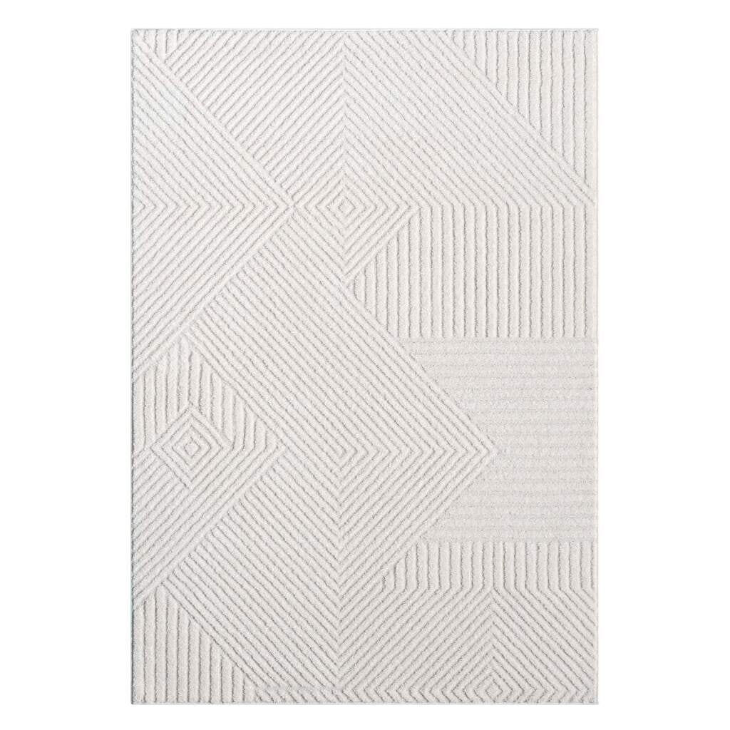 Carpet City Teppich »LOUNGE 0632« rechteckig 15 mm Höhe Kurzflor-Teppich Modern, Hoch-Tief-Struktur, Wohnzimmer, Schlafzimmer