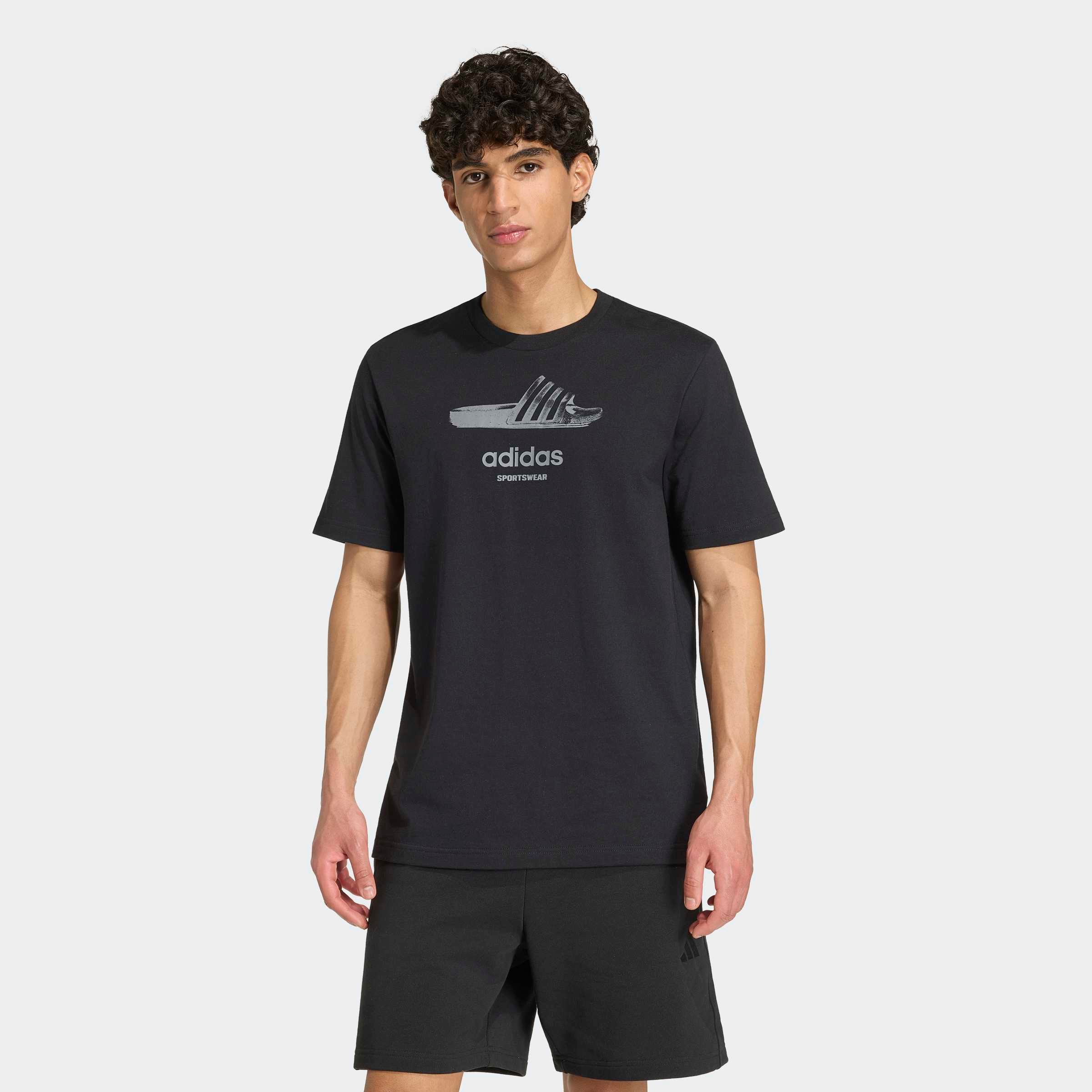 Image of adidas Sportswear T-Shirt "SUMMER SLIDE GRAFIK" mit gewebtem Etikett an der Seitennaht, ohne Verschluss