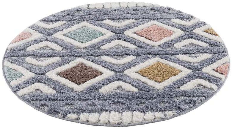Carpet City Teppich »Focus 3382«, rund, Boho-Teppich, besonders weich, Hoch Tief Struktur, Wohnzimmer