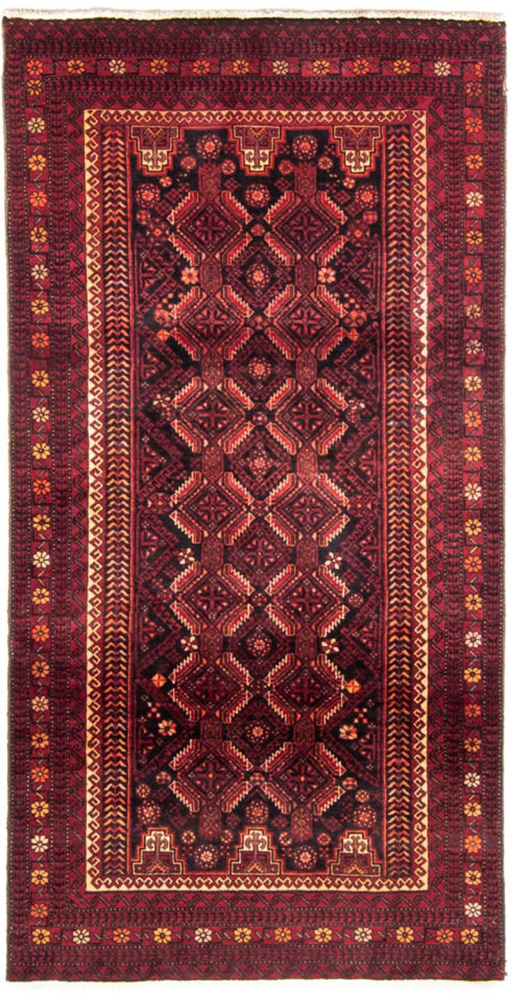 Image of morgenland Hochflor-Läufer »Belutsch Durchgemustert Rosso scuro 216 x 102 cm«, rechteckig, 0,8 mm Höhe, Handgeknüpft bei Ackermann Versand Schweiz