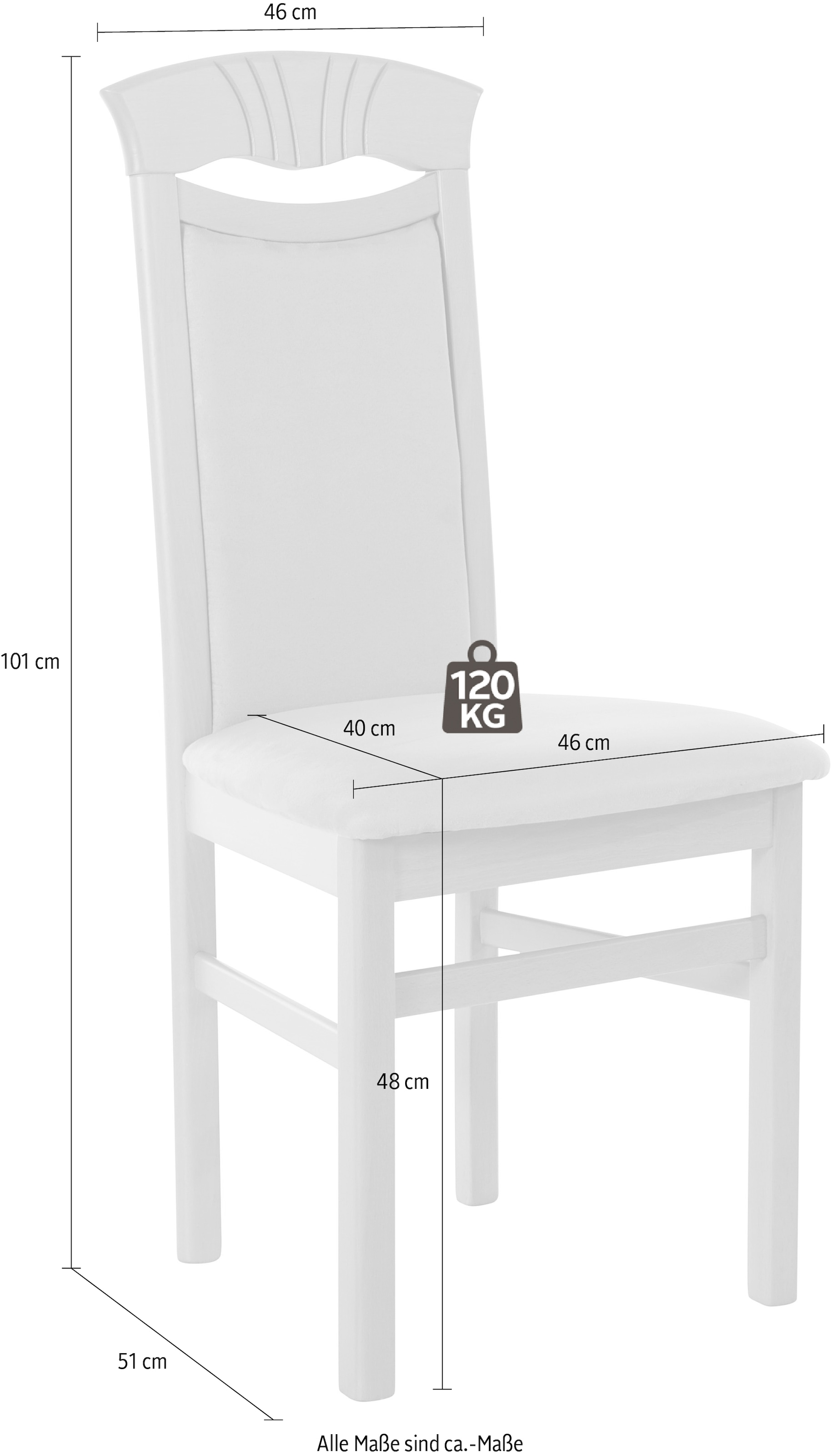 Home affaire Esszimmerstuhl »Franz«, (Set), 2 St., Microfaser, strapazierfähige Microfaser, Gestell Buche natur oder weiss, Holzstuhl