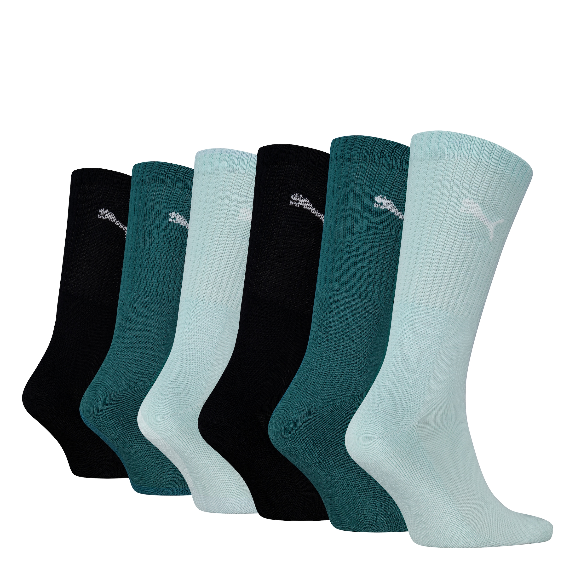 PUMA Chaussettes »PUMA UNISEX CREW SOCK 6P ECOM« 6 Paar,  Cat-Logo, Frottee-Sohle, Ripp-Bündchen